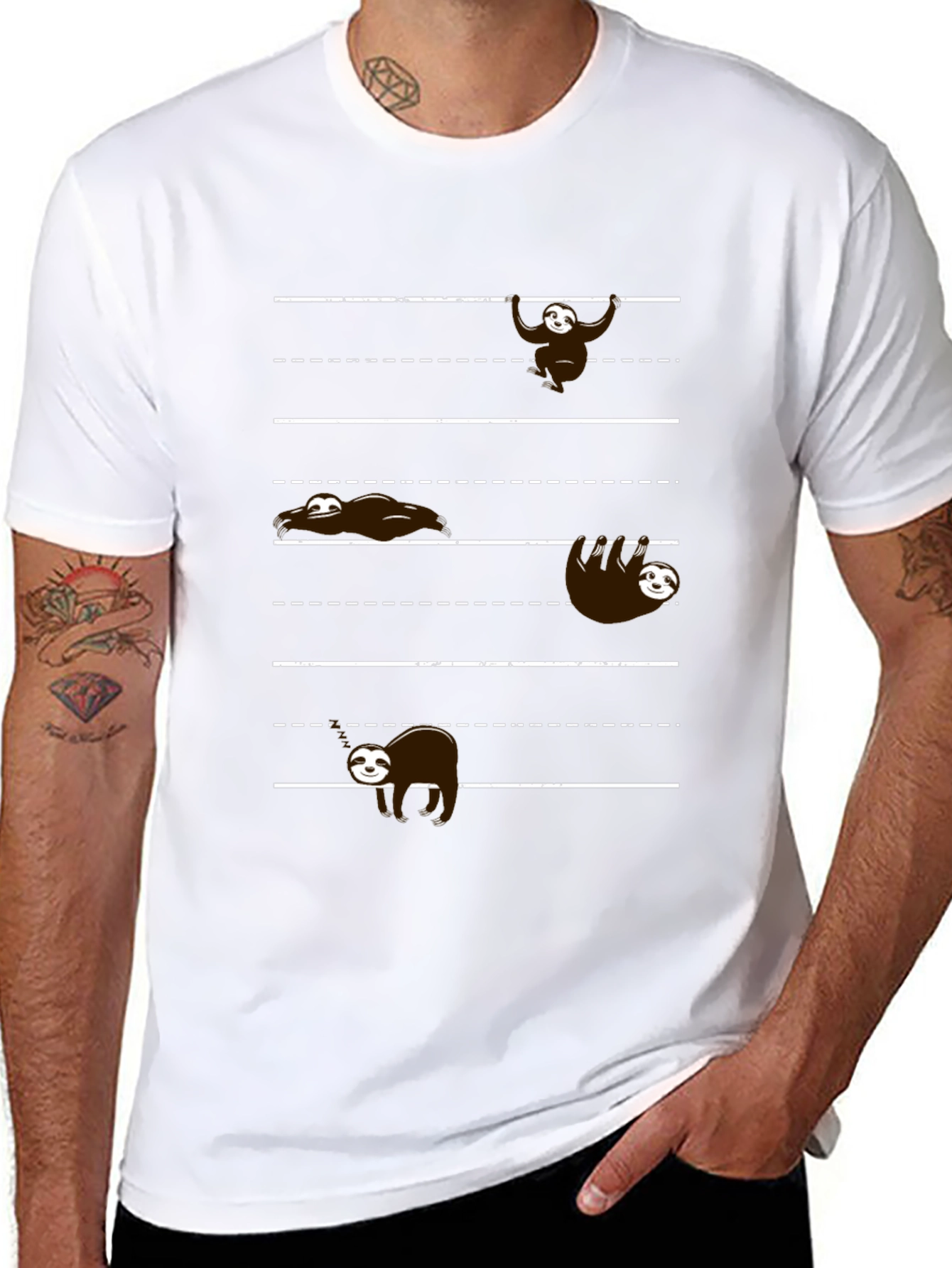 Sloth Line T-Shirt: Funny Animal Graphic Tee