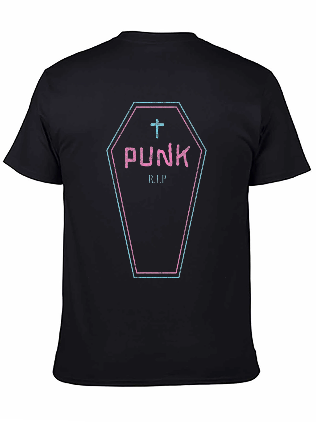 Punk R.I.P. Coffin Graphic T-Shirt