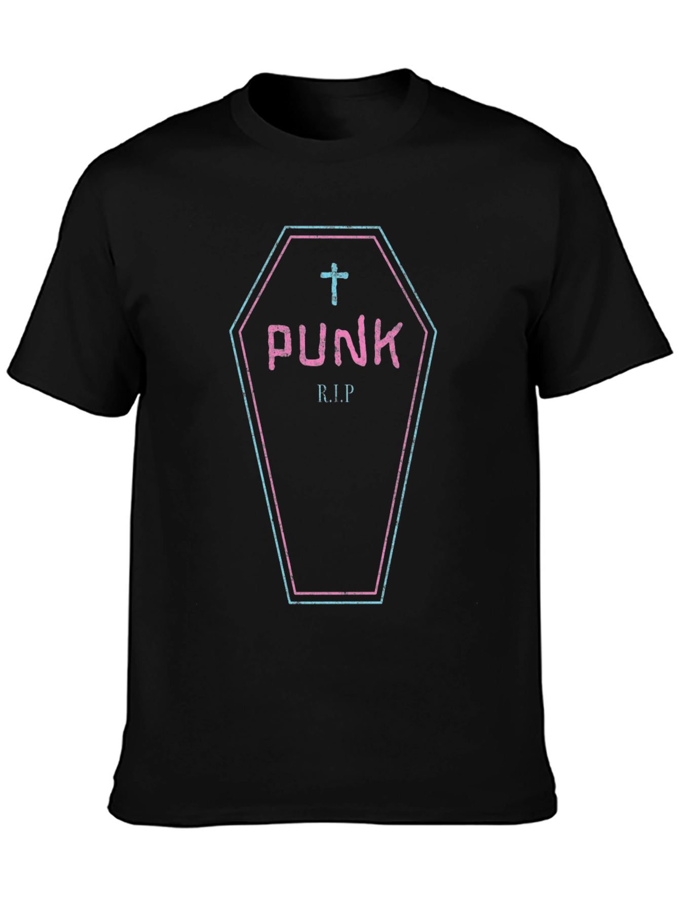 Punk R.I.P. Coffin Graphic T-Shirt
