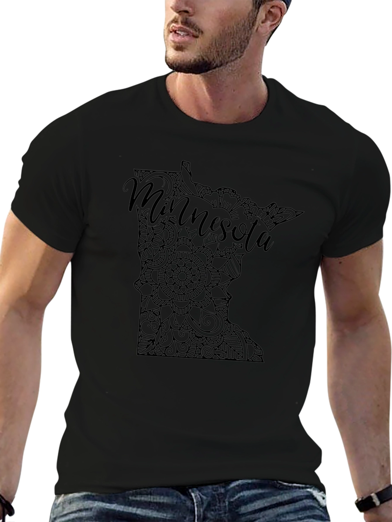 Minnesota State Mandala T-Shirt - Black Graphic Tee