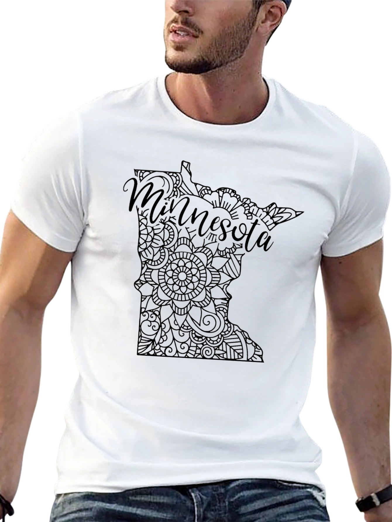 Minnesota State Mandala T-Shirt - Black Graphic Tee