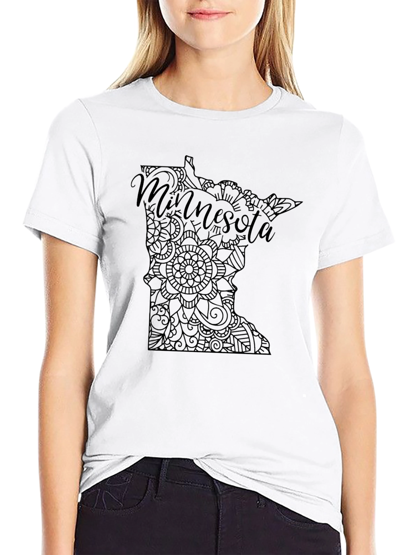 Minnesota State Mandala T-Shirt - Black Graphic Tee