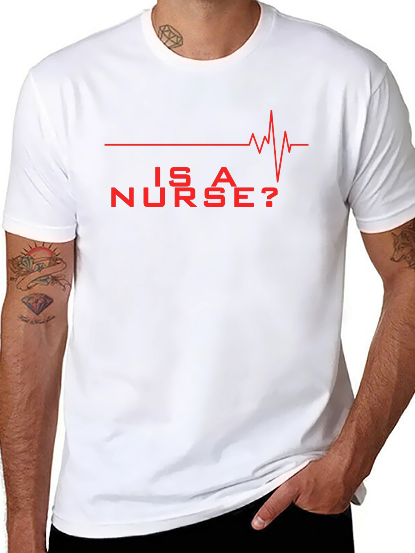 Is A Nurse? Red Graphic Novelty T-Shirt