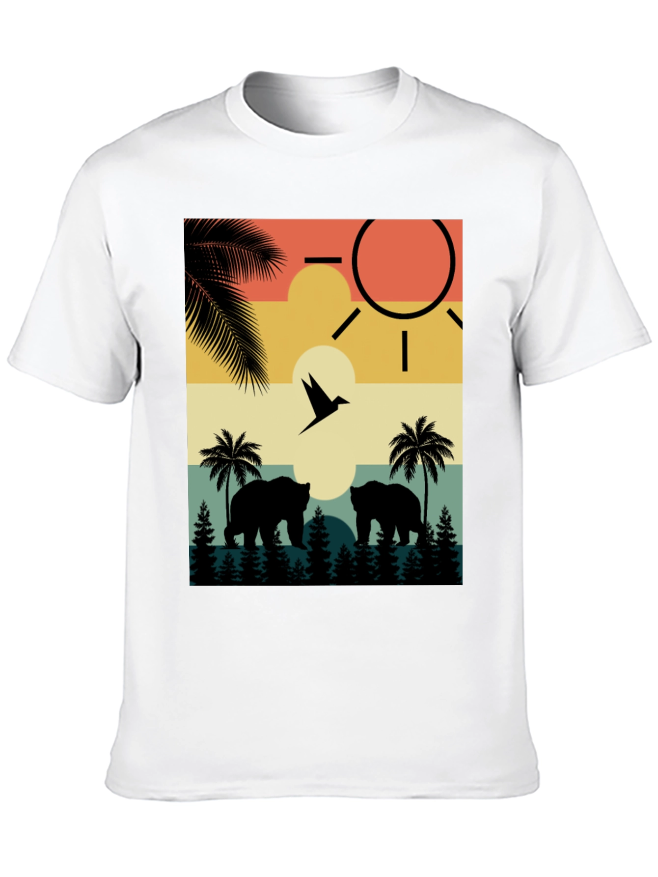 Sunset Bear Silhouette Graphic Tee