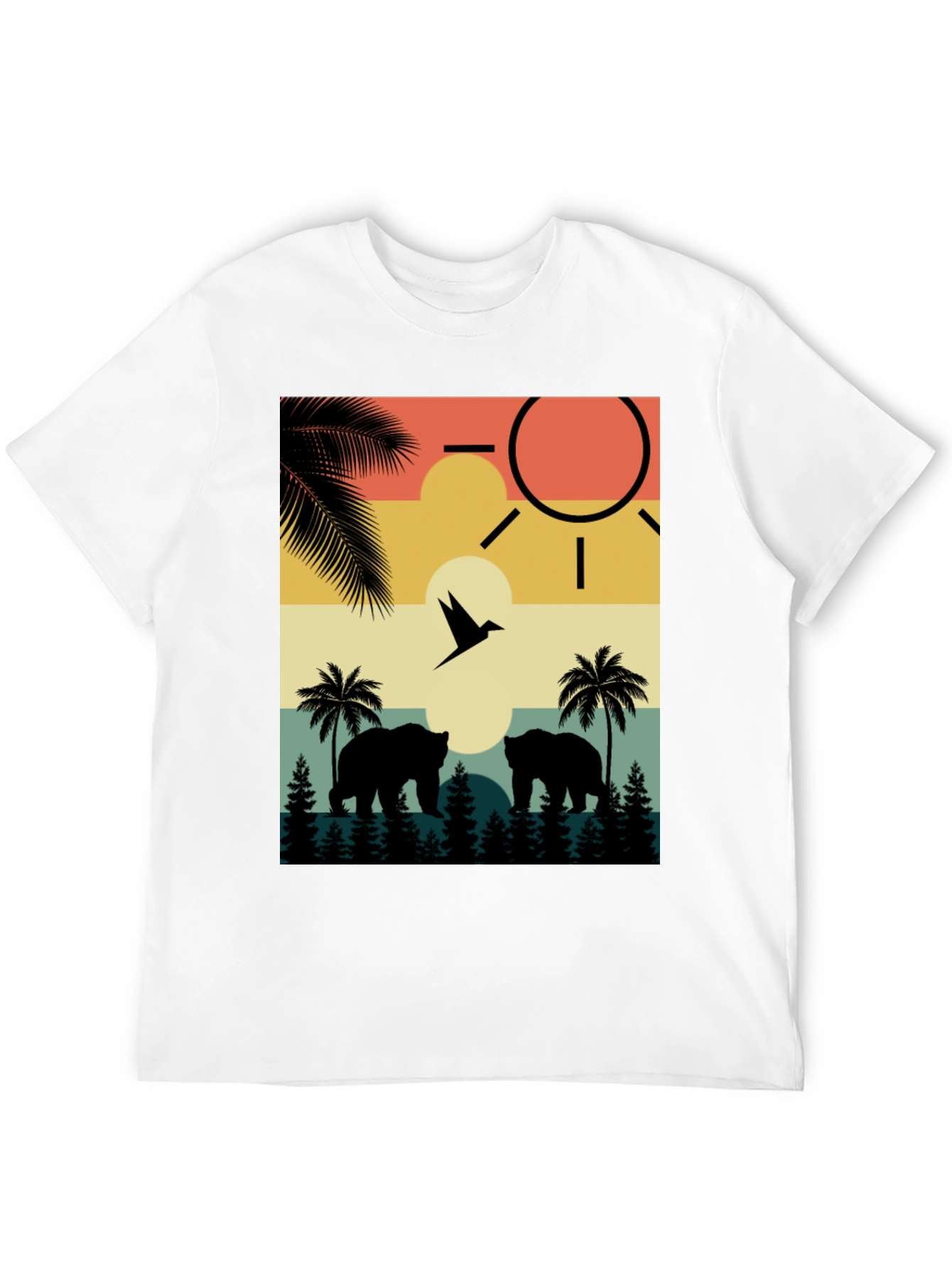 Sunset Bear Silhouette Graphic Tee