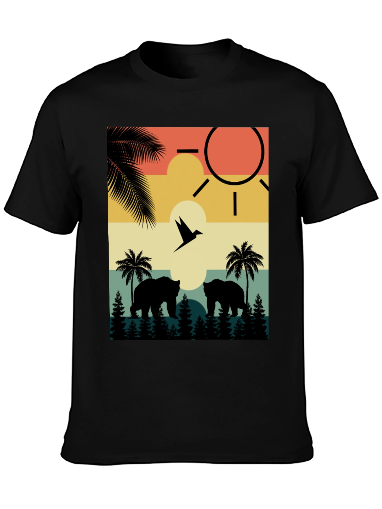 Sunset Bear Silhouette Graphic Tee