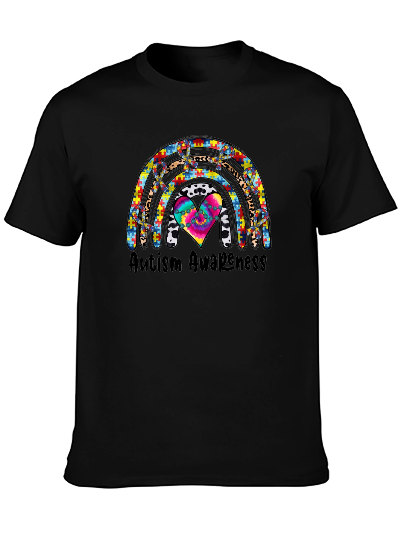 Autism Awareness Rainbow Heart T-Shirt