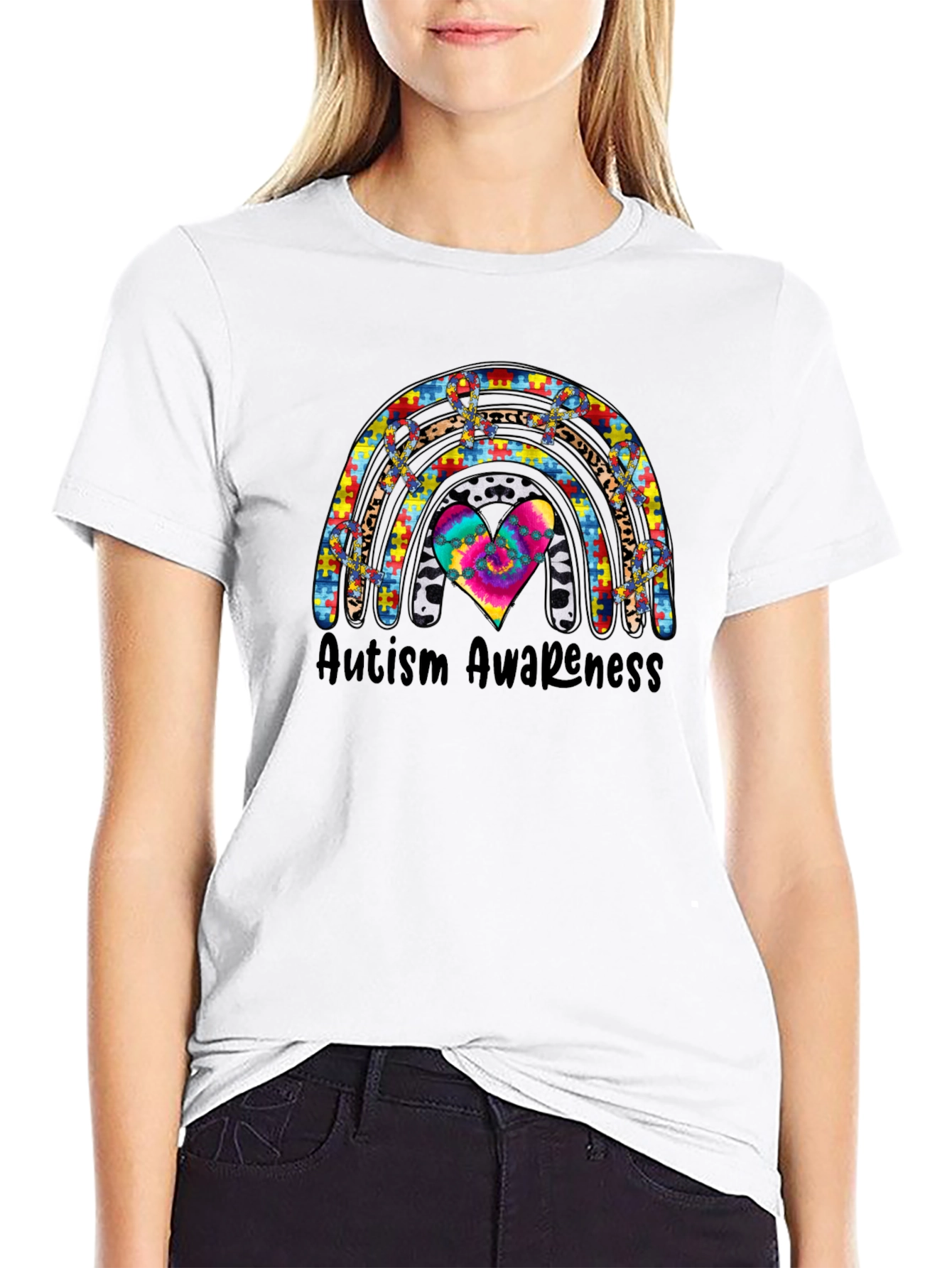 Autism Awareness Rainbow Heart T-Shirt