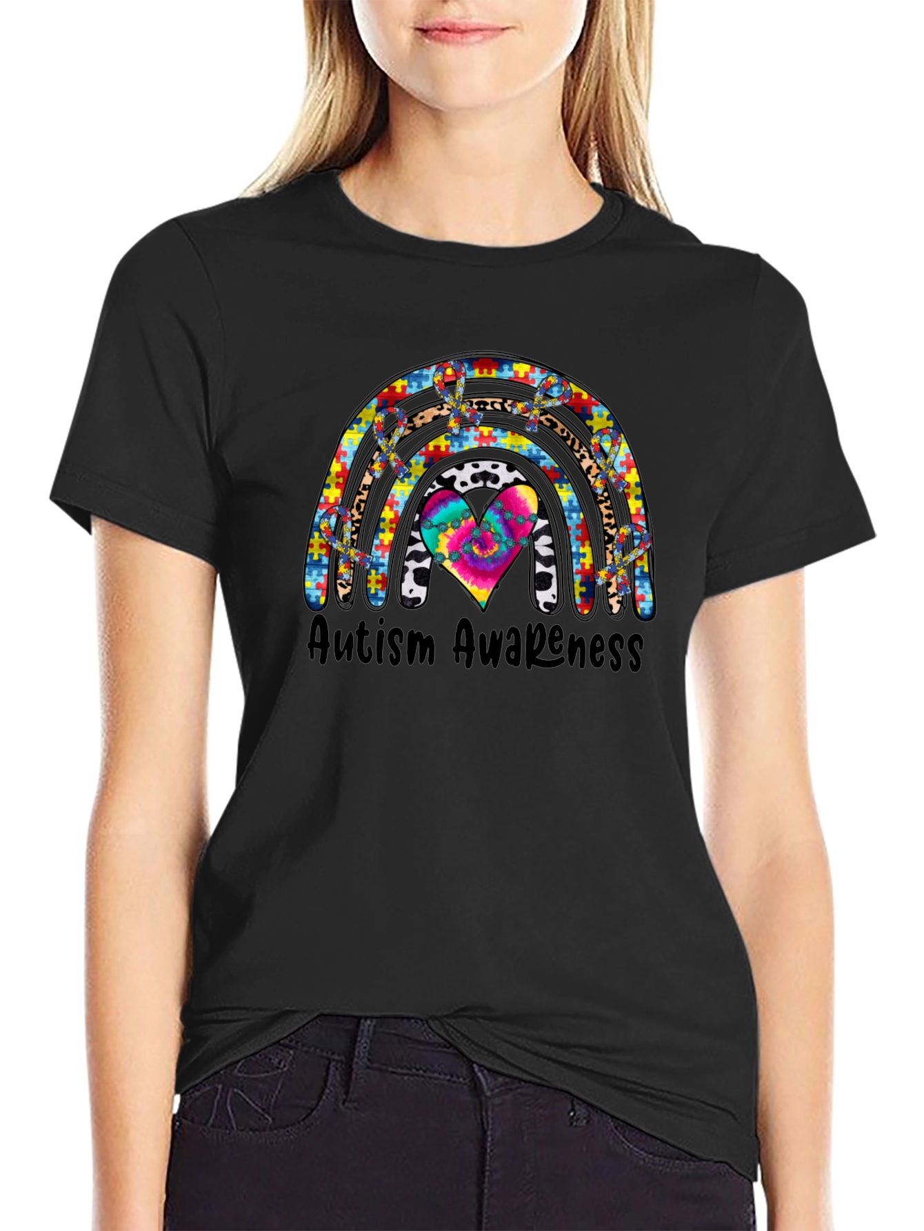 Autism Awareness Rainbow Heart T-Shirt