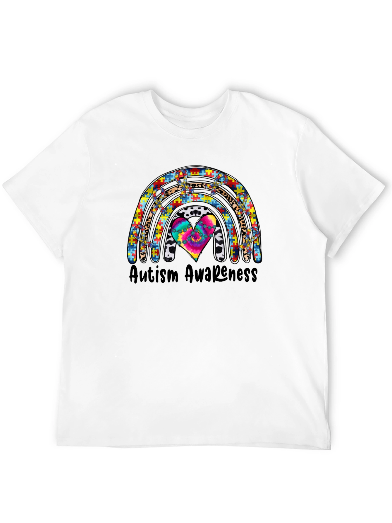 Autism Awareness Rainbow Heart T-Shirt