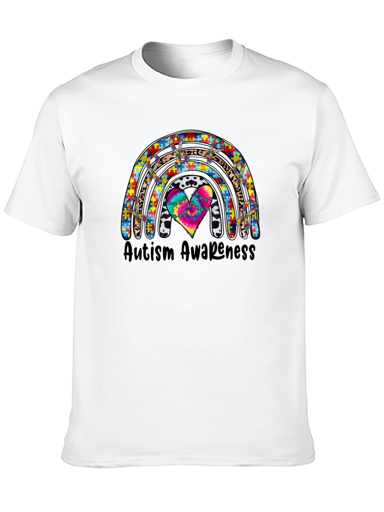 Autism Awareness Rainbow Heart T-Shirt