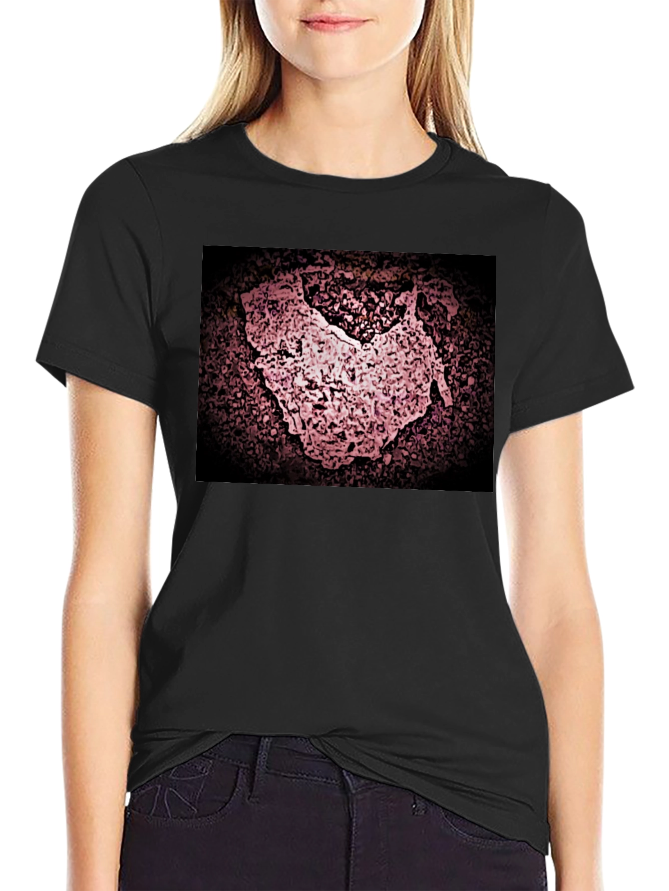 Abstract Graphic Print Black T-Shirt