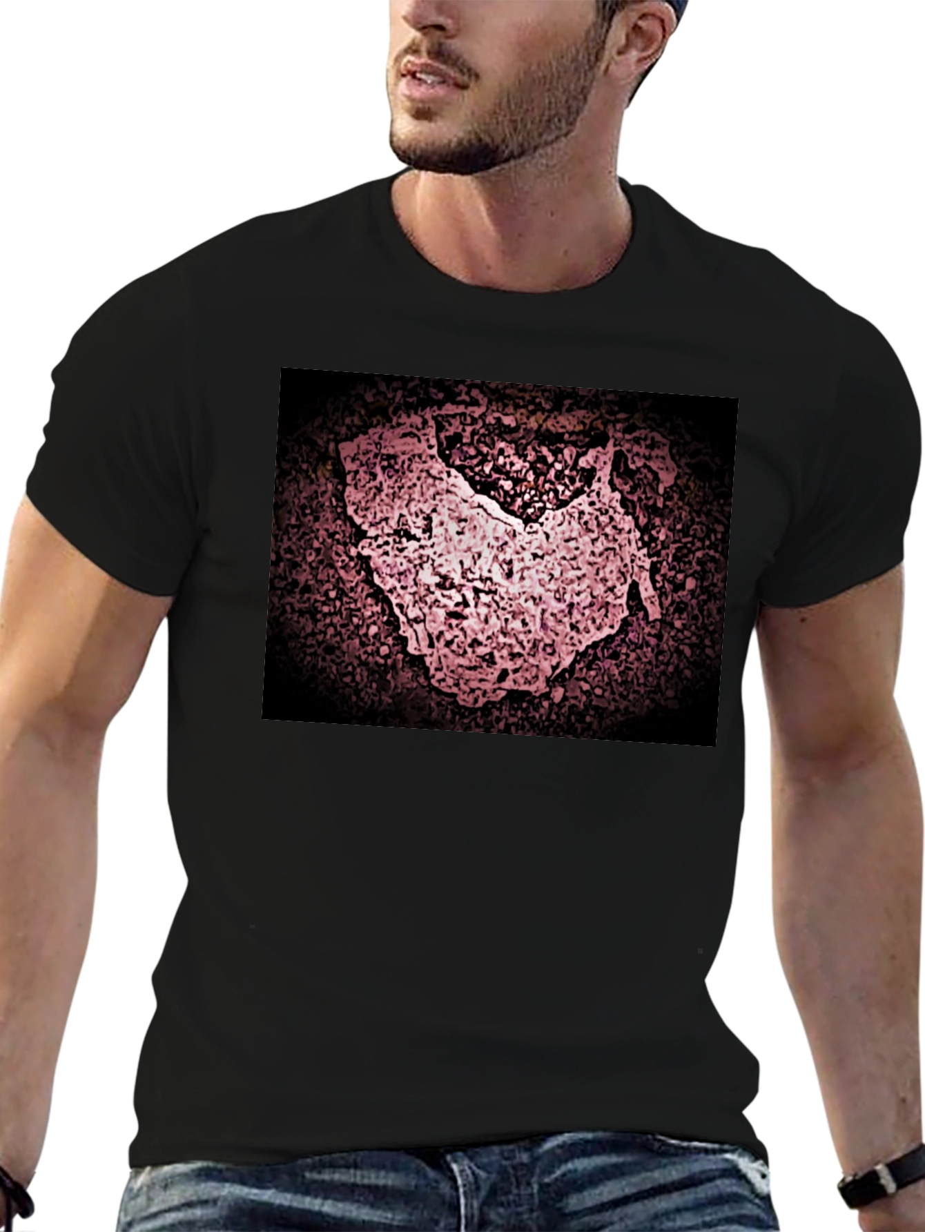 Abstract Graphic Print Black T-Shirt