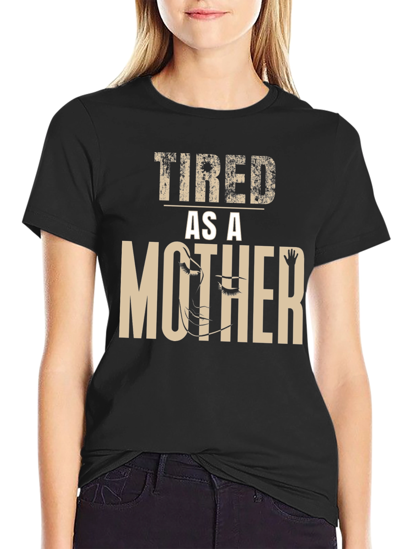 Tired As A Mother Graphic Tee - Black