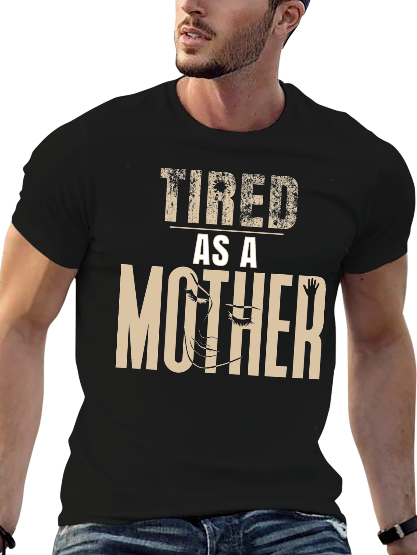 Tired As A Mother Graphic Tee - Black