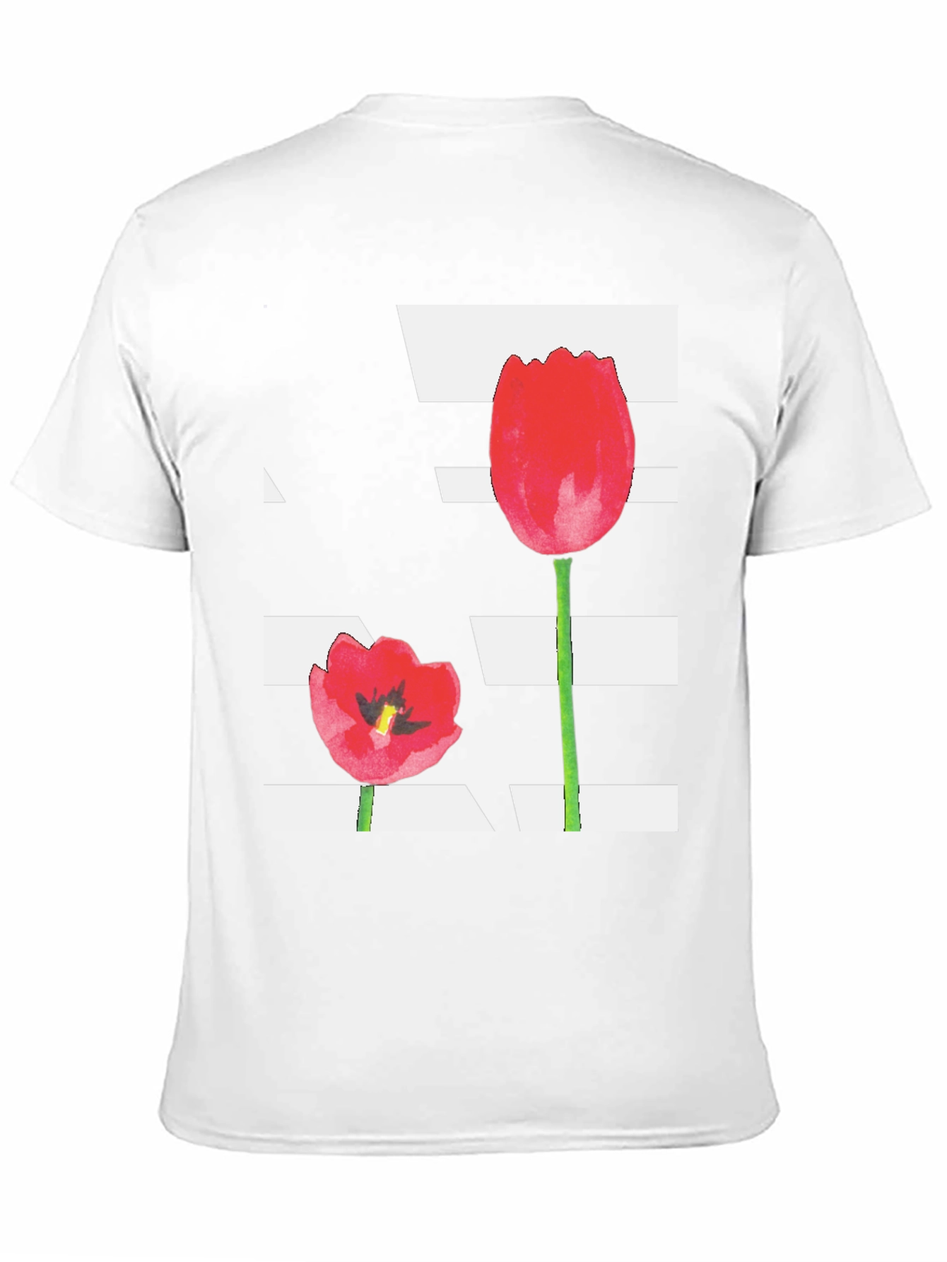 Floral Tulip Graphic Tee - Black