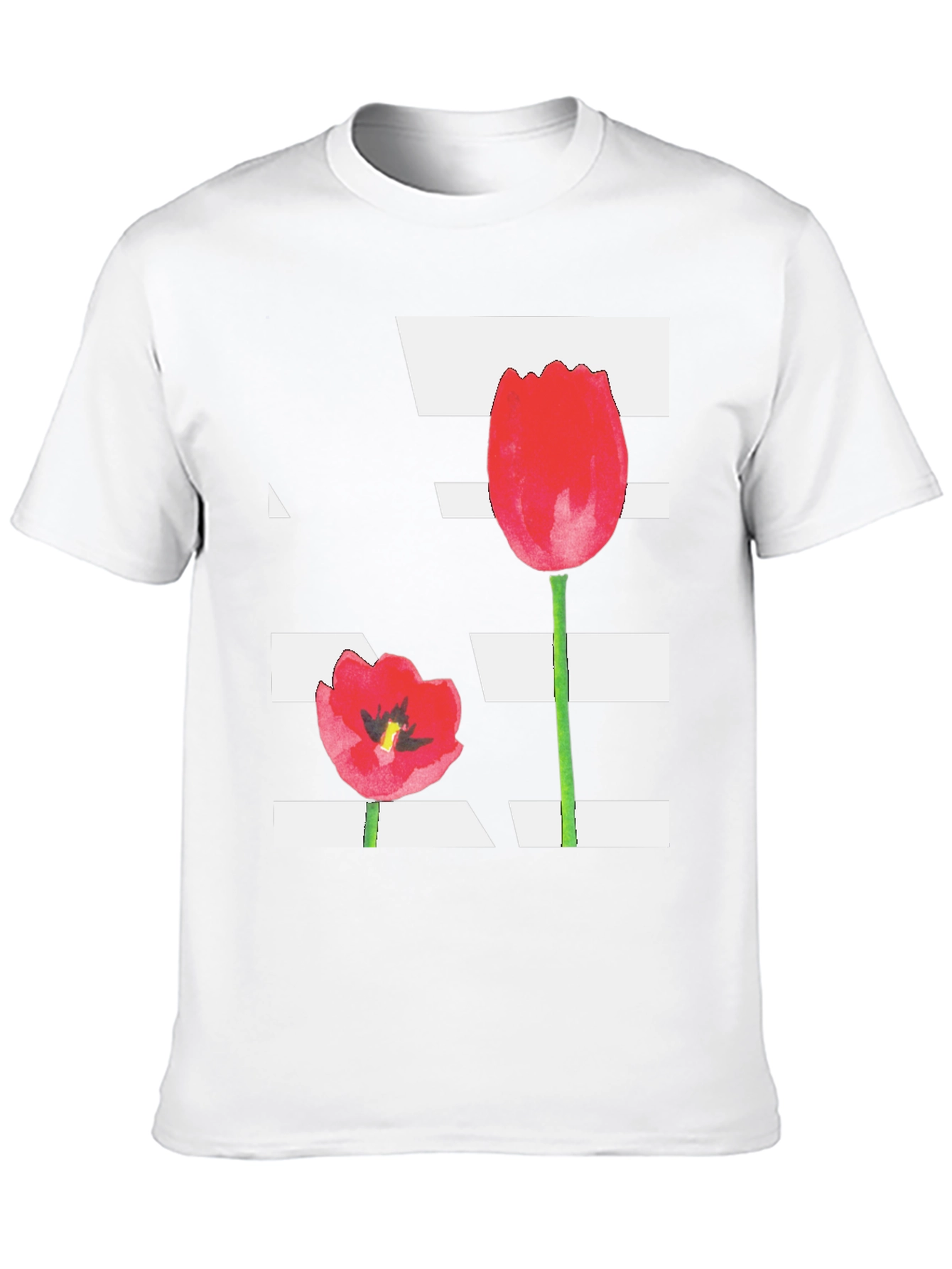 Floral Tulip Graphic Tee - Black