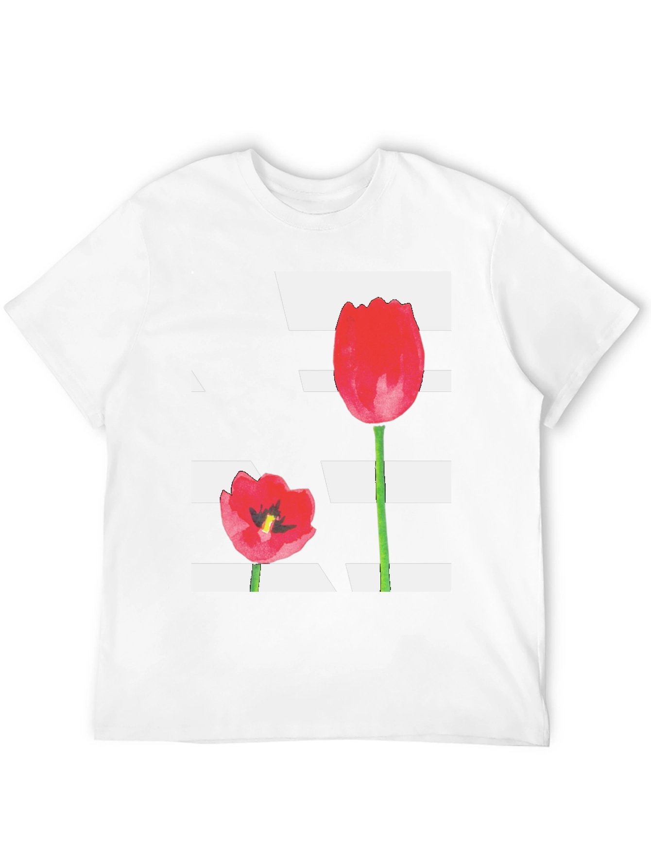 Floral Tulip Graphic Tee - Black