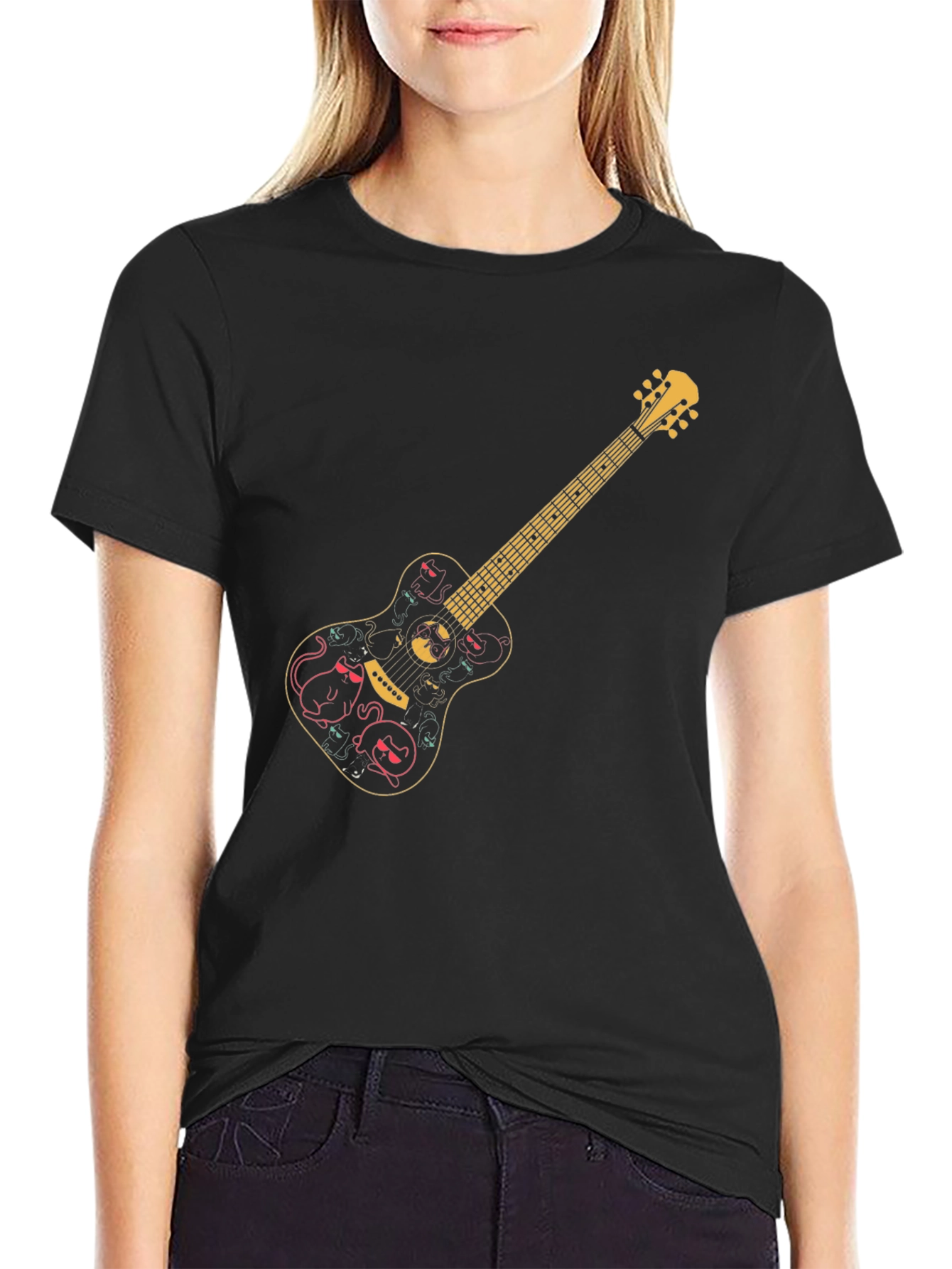 Guitar Cat Halloween T-Shirt