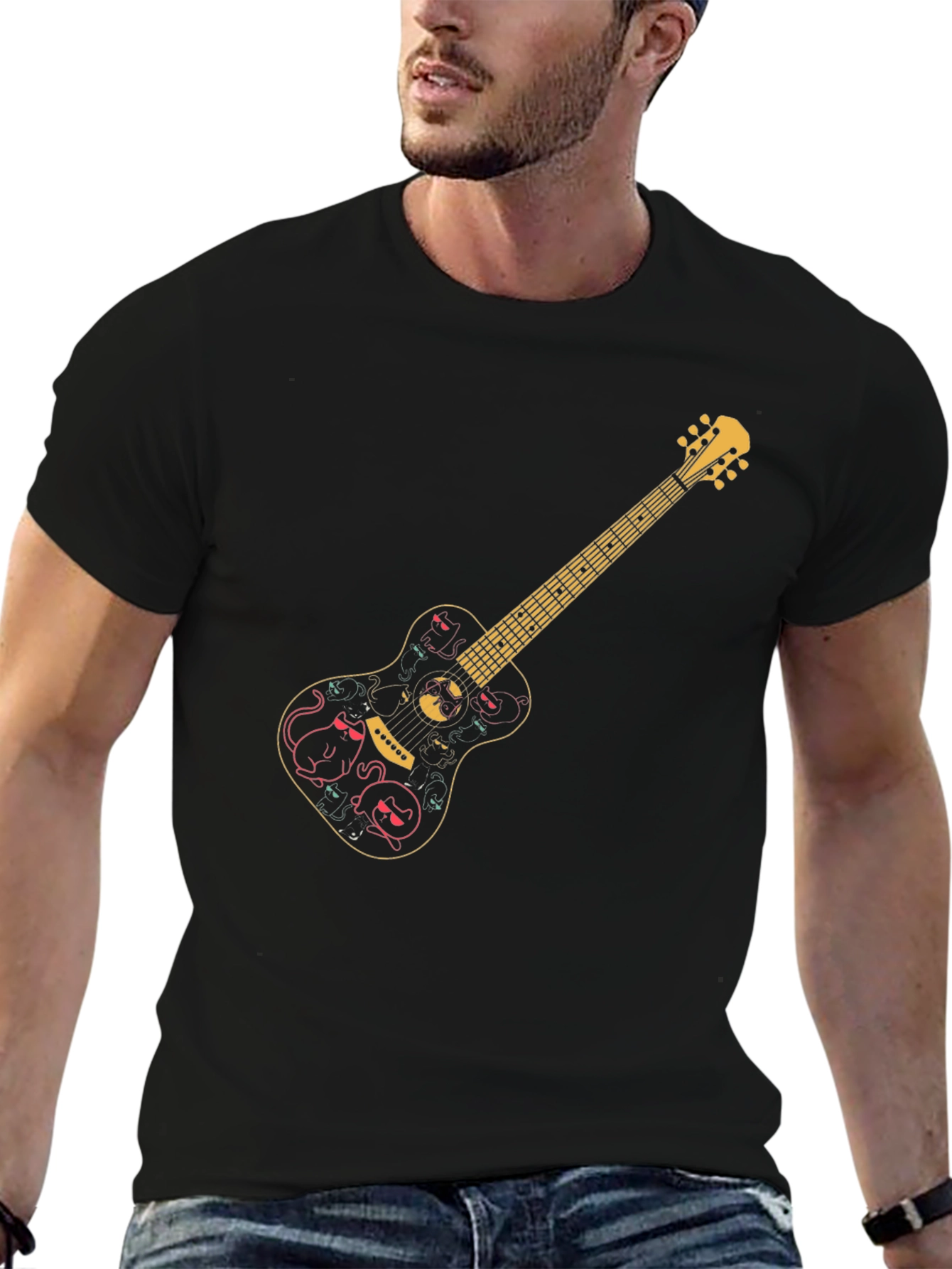 Guitar Cat Halloween T-Shirt