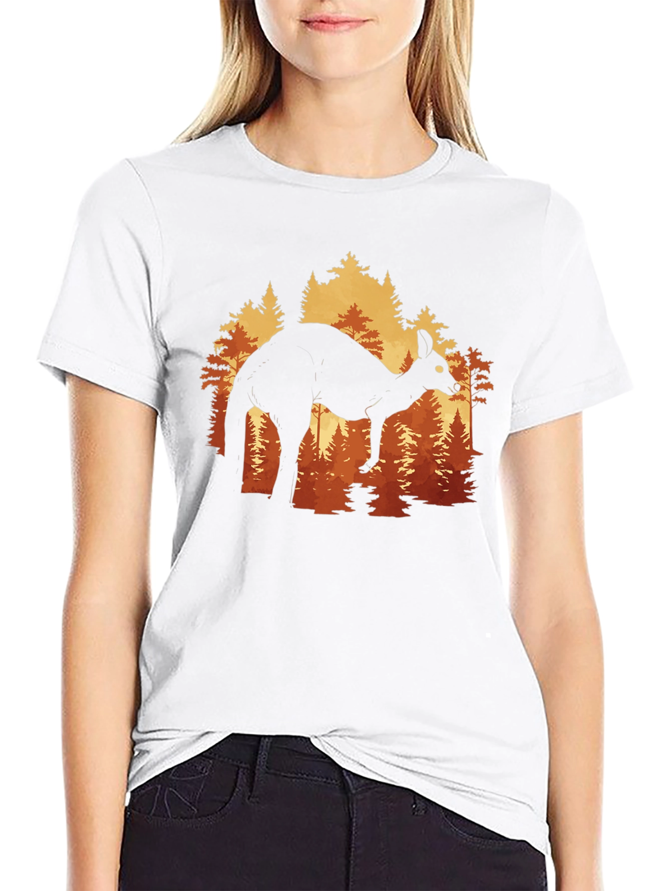 Kangaroo Forest Silhouette Graphic Tee - Unisex