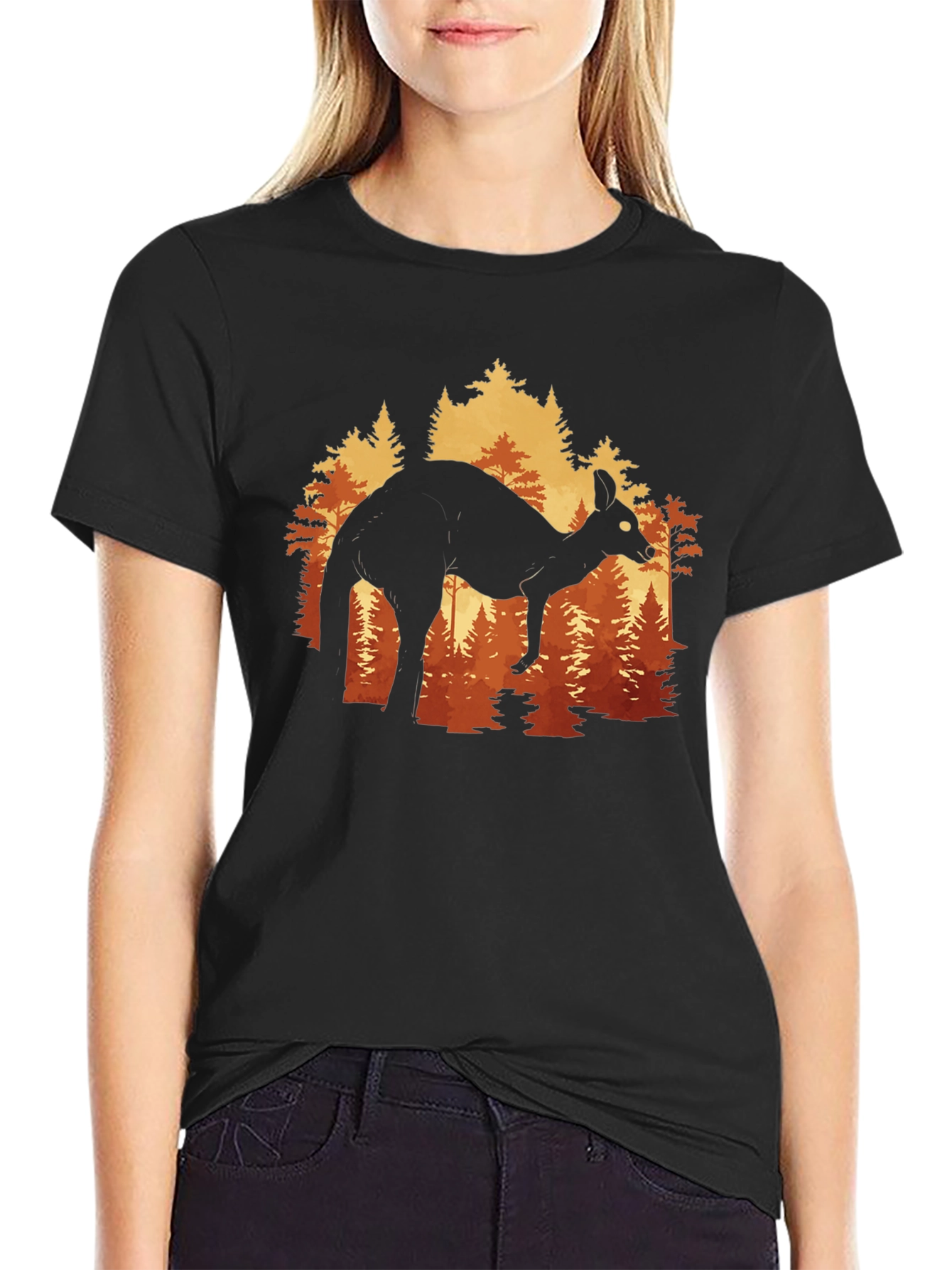 Kangaroo Forest Silhouette Graphic Tee - Unisex