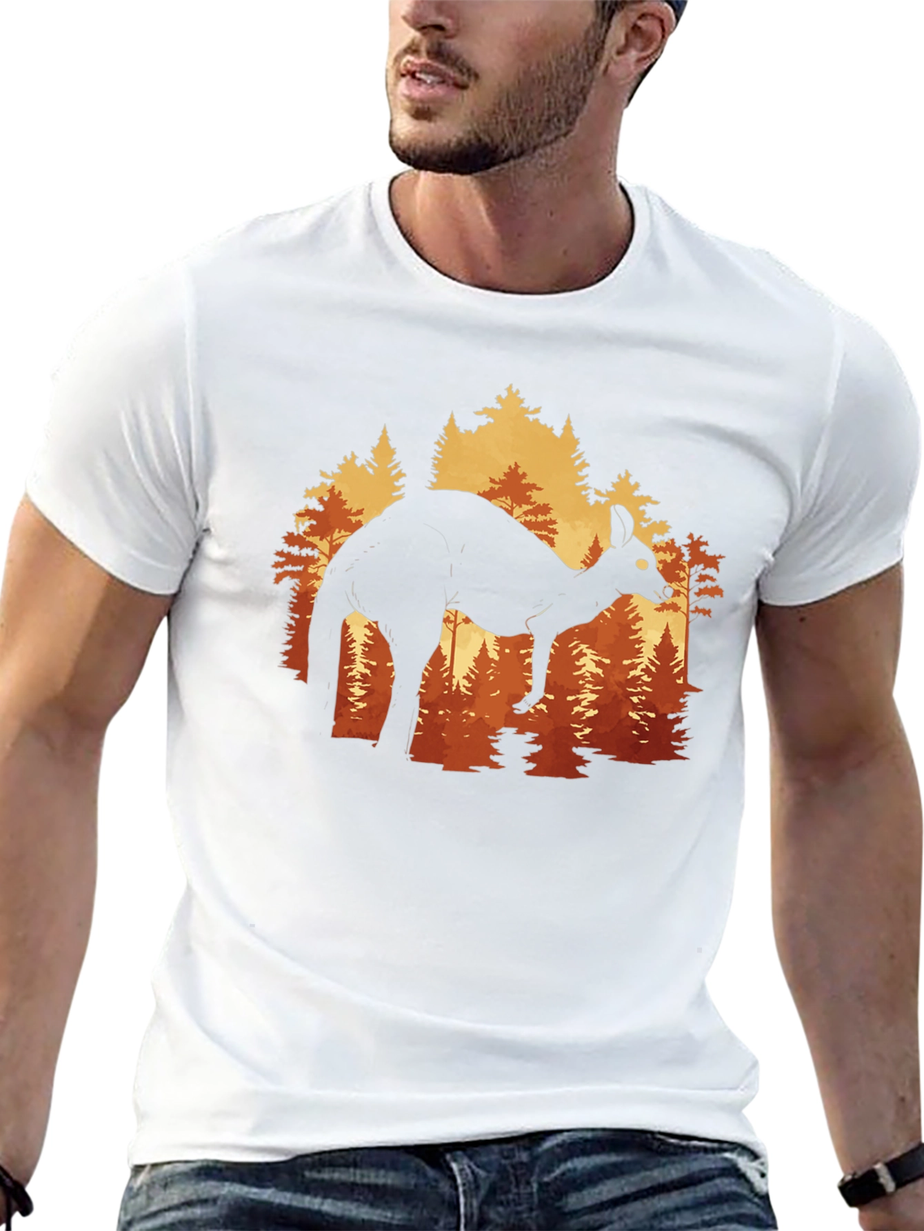 Kangaroo Forest Silhouette Graphic Tee - Unisex