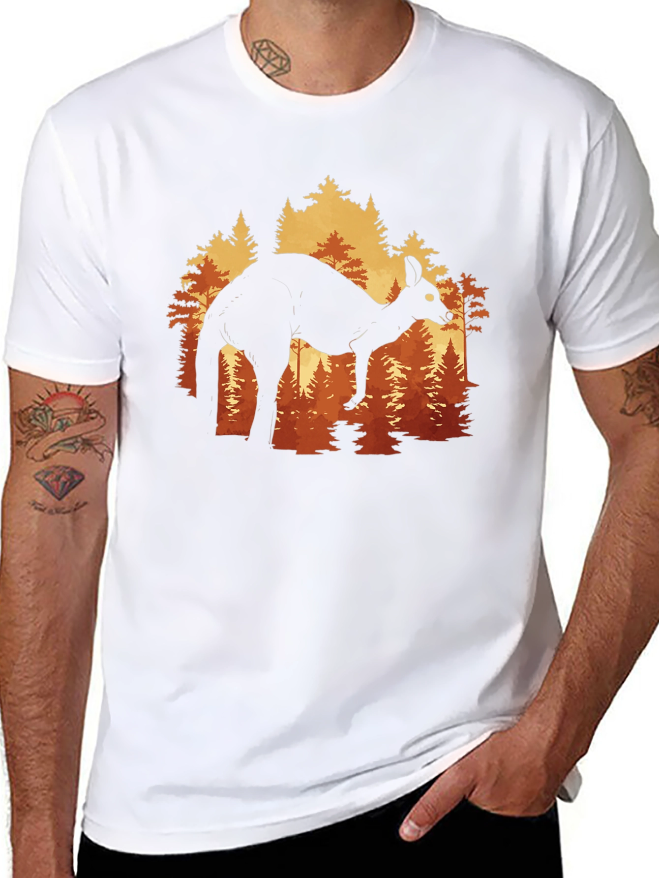 Kangaroo Forest Silhouette Graphic Tee - Unisex