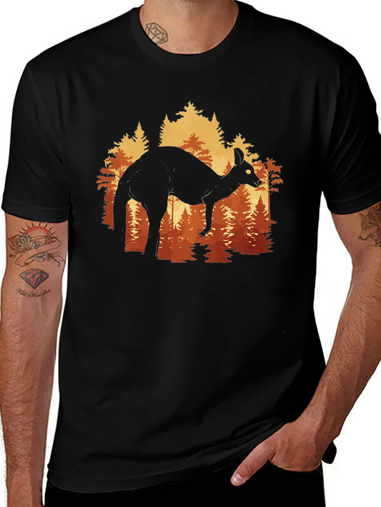 Kangaroo Forest Silhouette Graphic Tee - Unisex