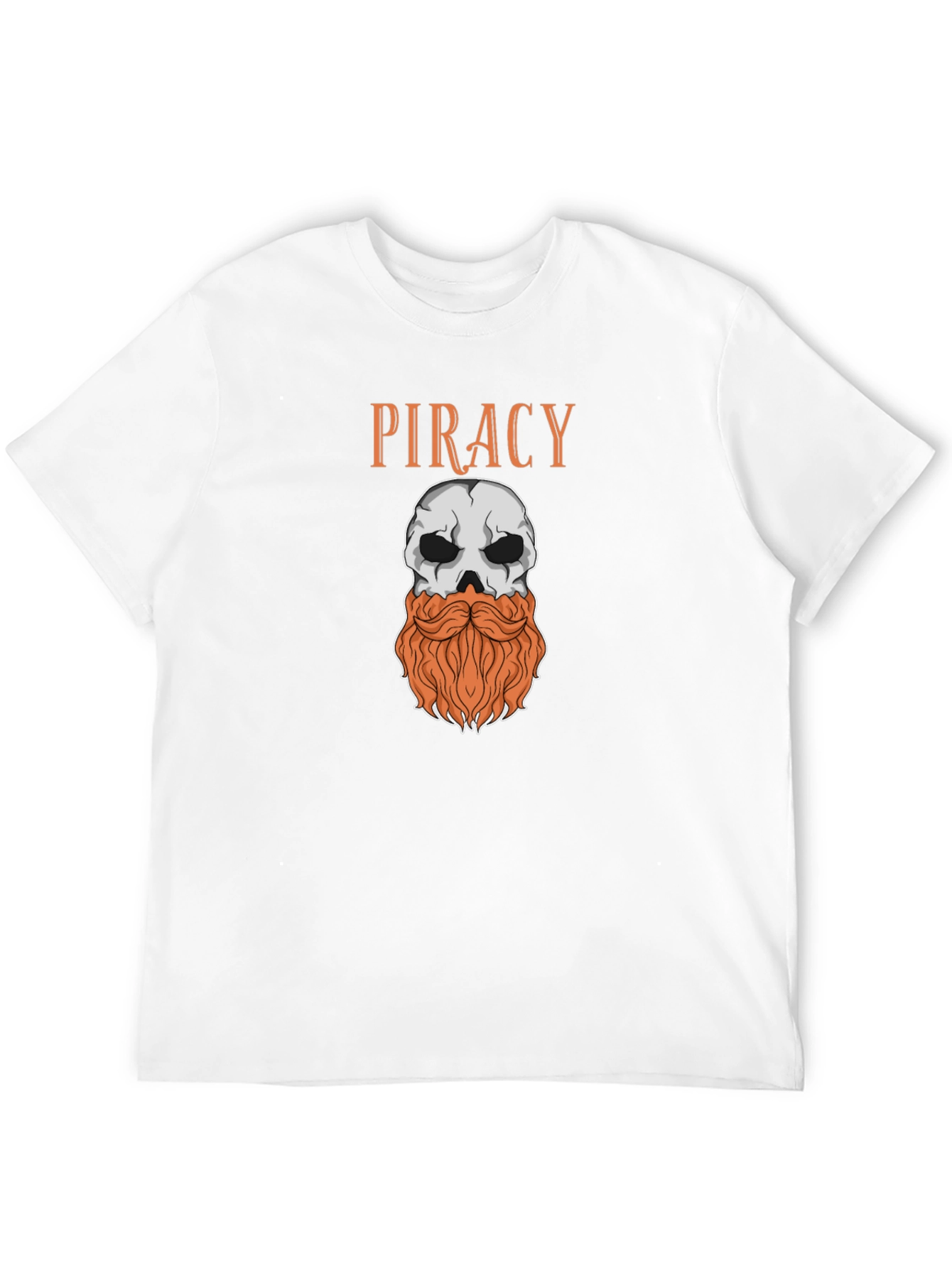 Piracy Skull T-Shirt - Bearded Pirate Graphic Tee