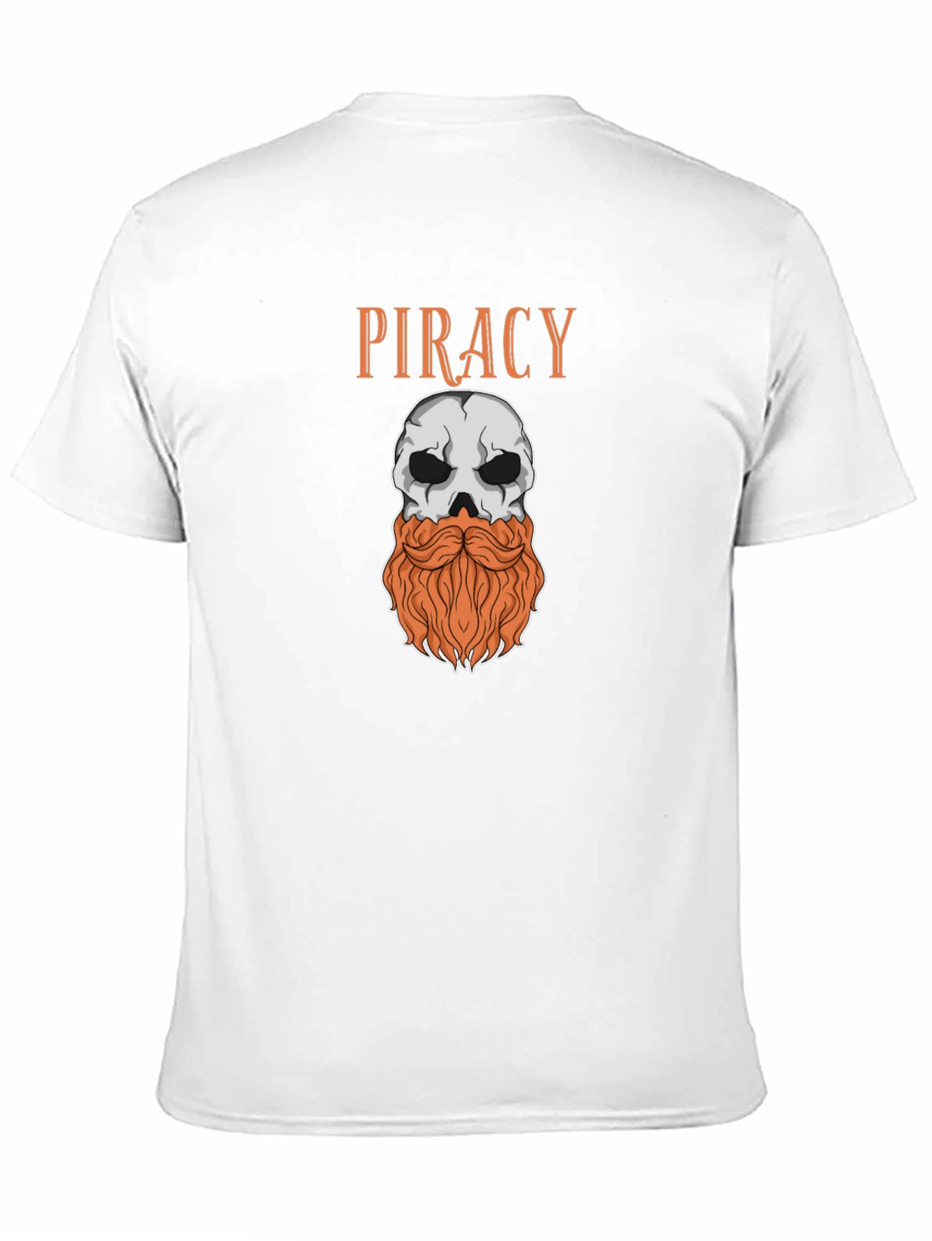 Piracy Skull T-Shirt - Bearded Pirate Graphic Tee