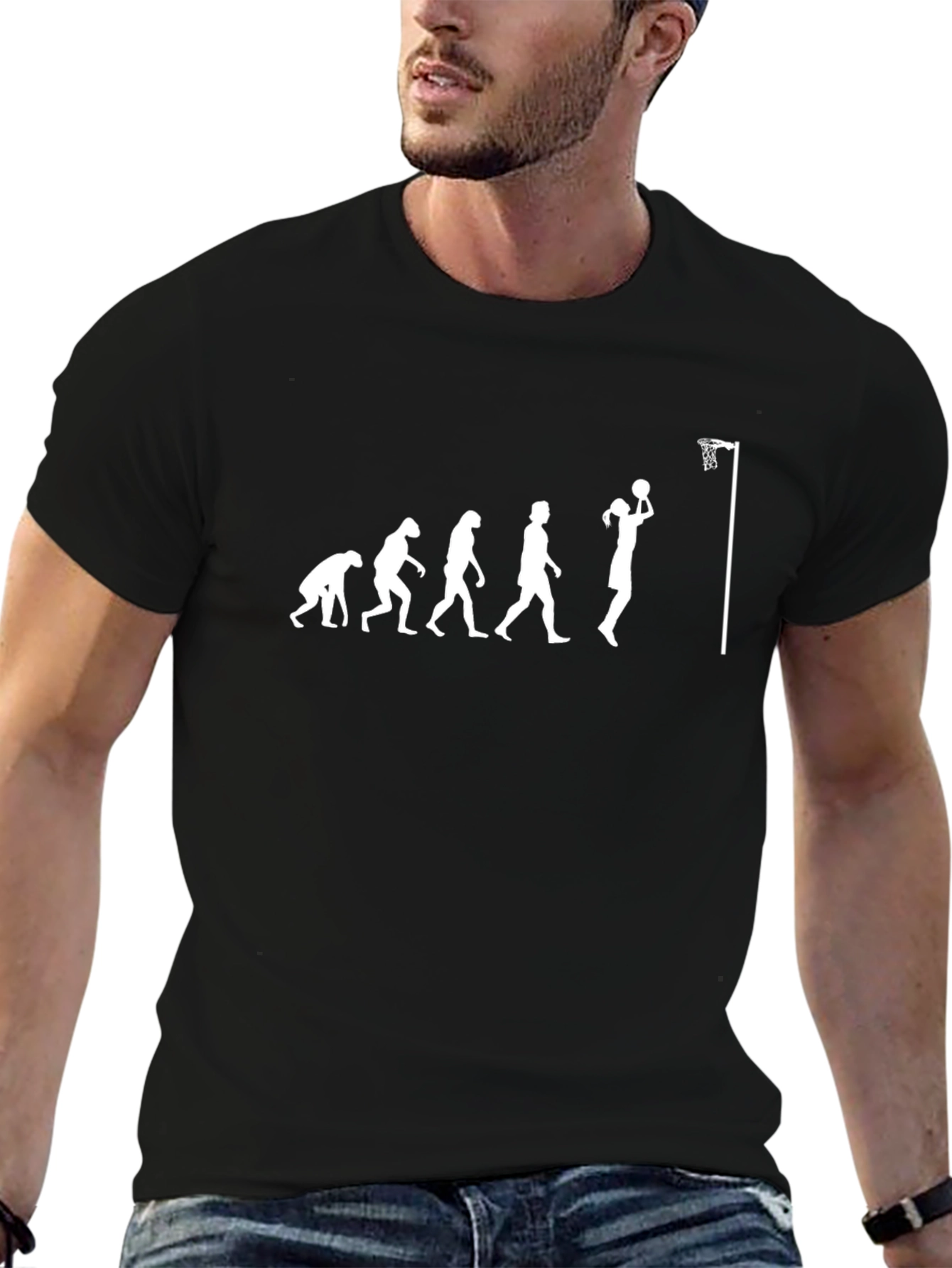 Evolution of Netball Black T-Shirt
