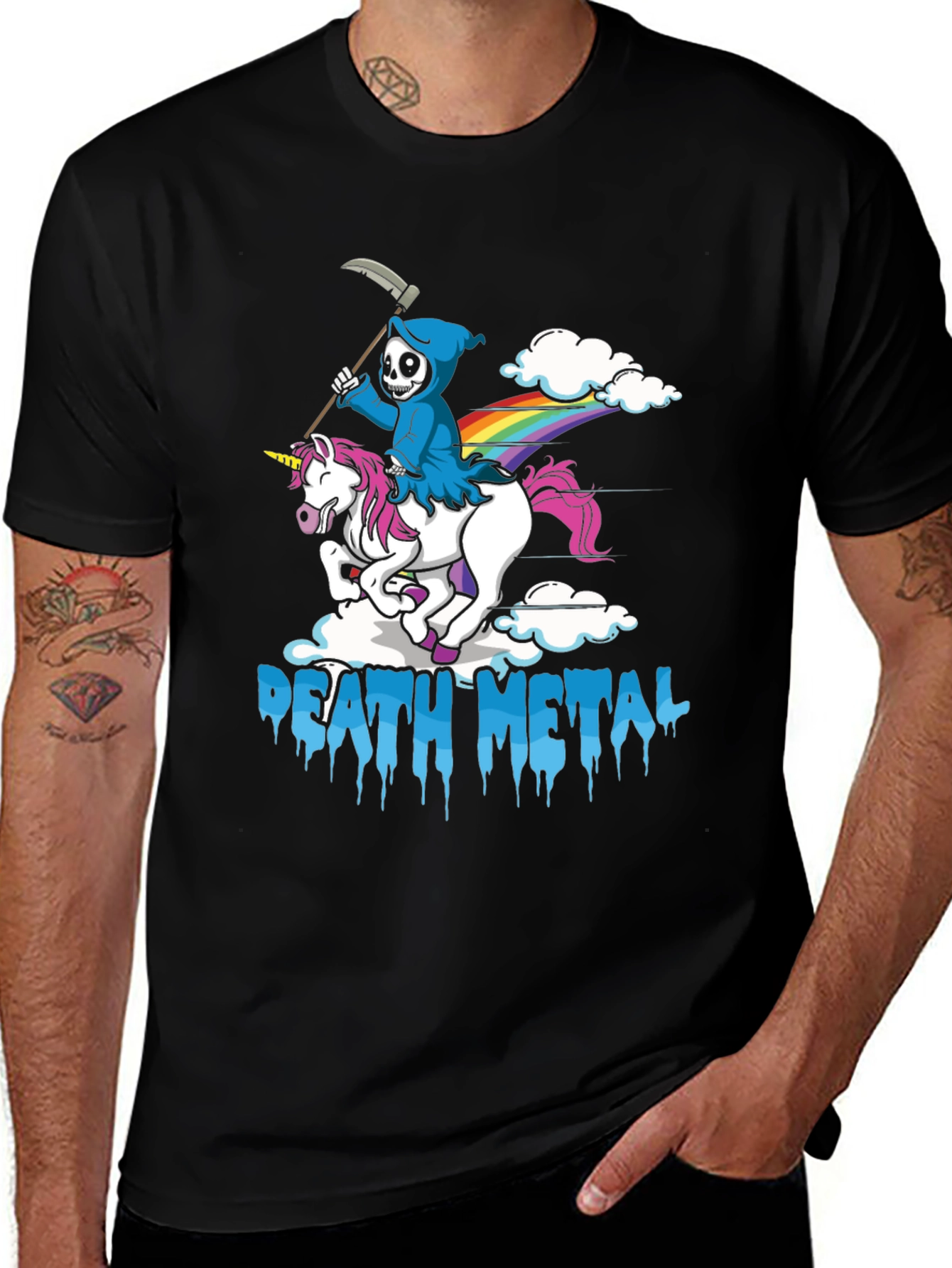 Death Metal Grim Reaper Unicorn T-Shirt