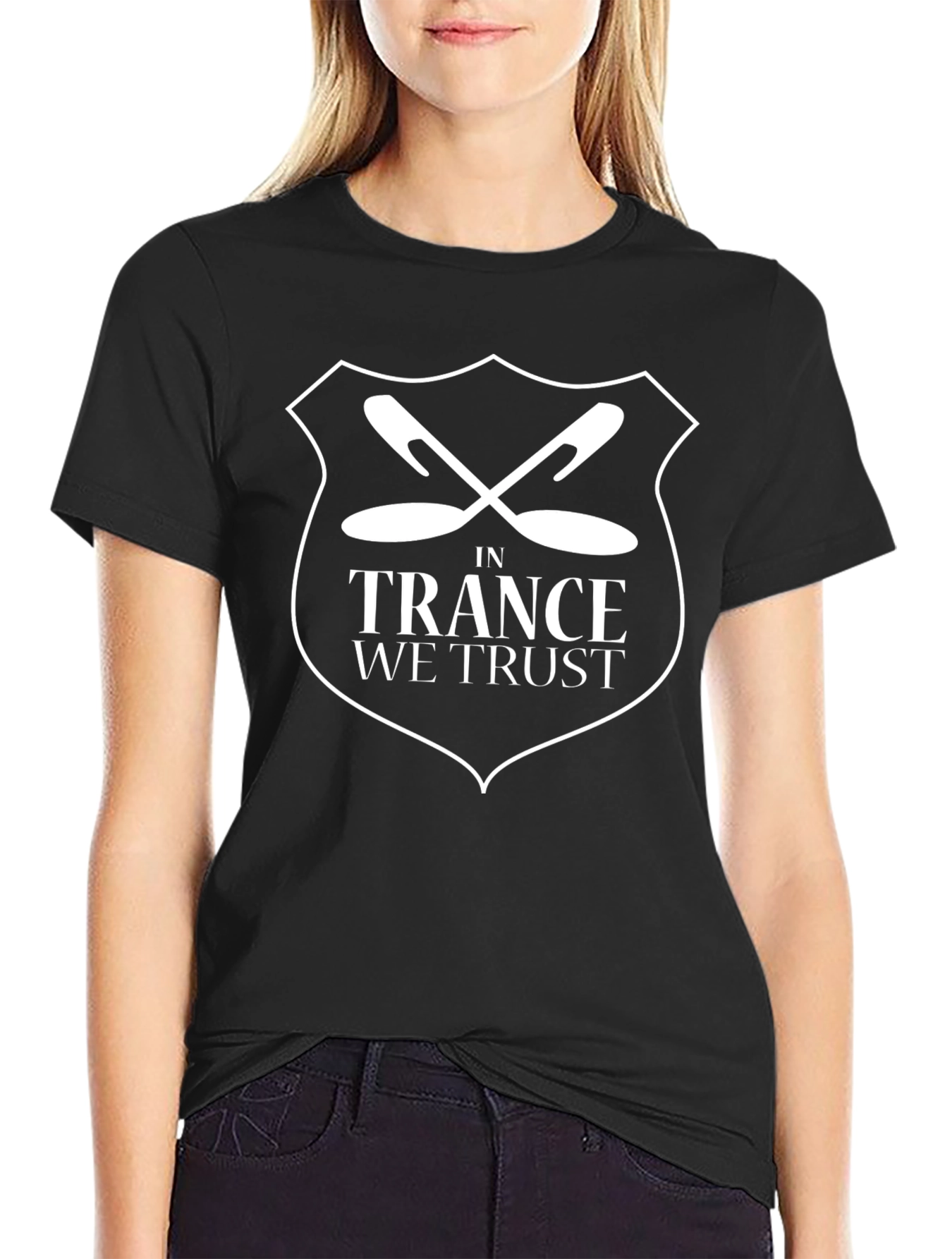 In Trance We Trust Black Graphic T-Shirt