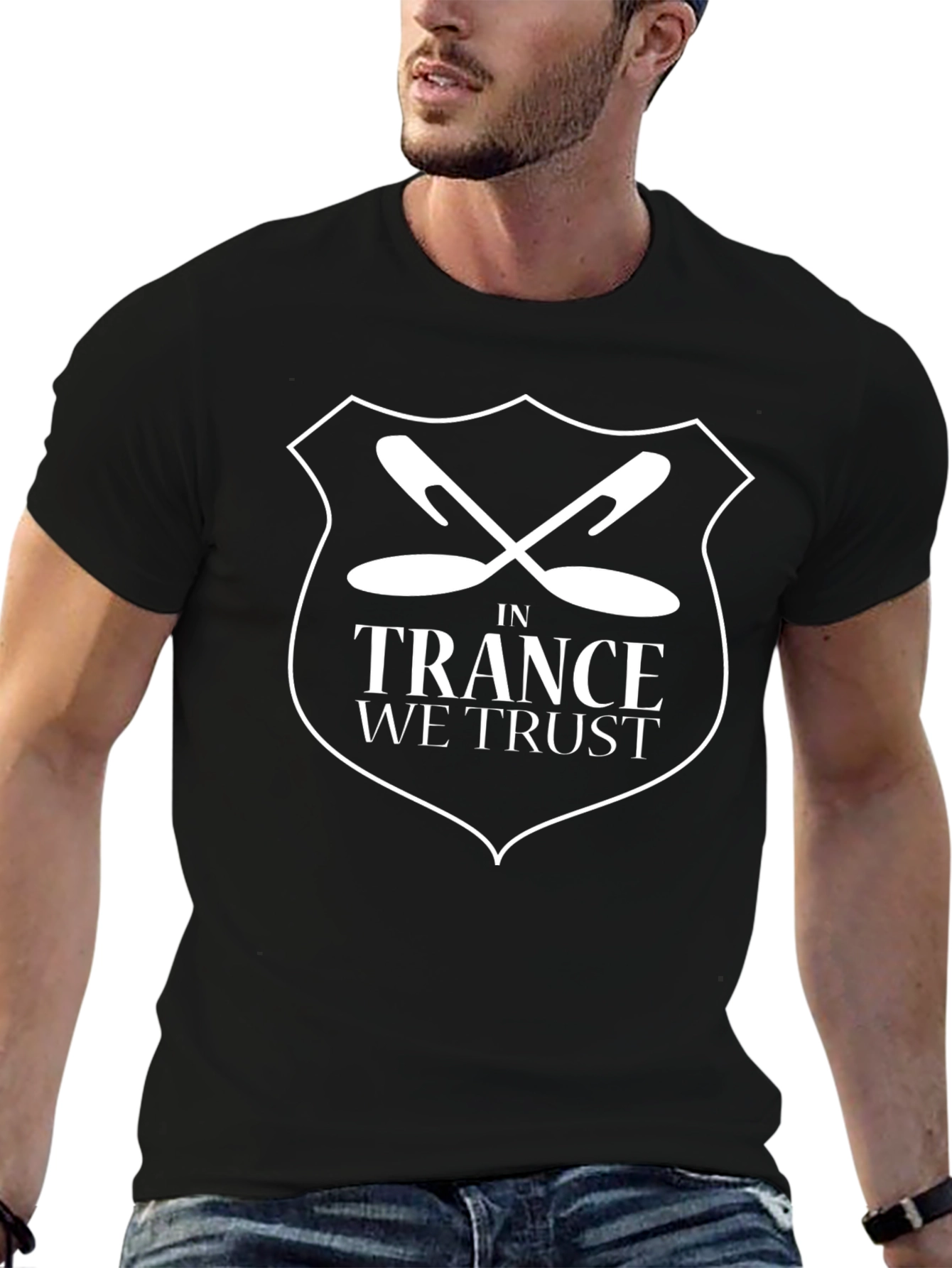 In Trance We Trust Black Graphic T-Shirt