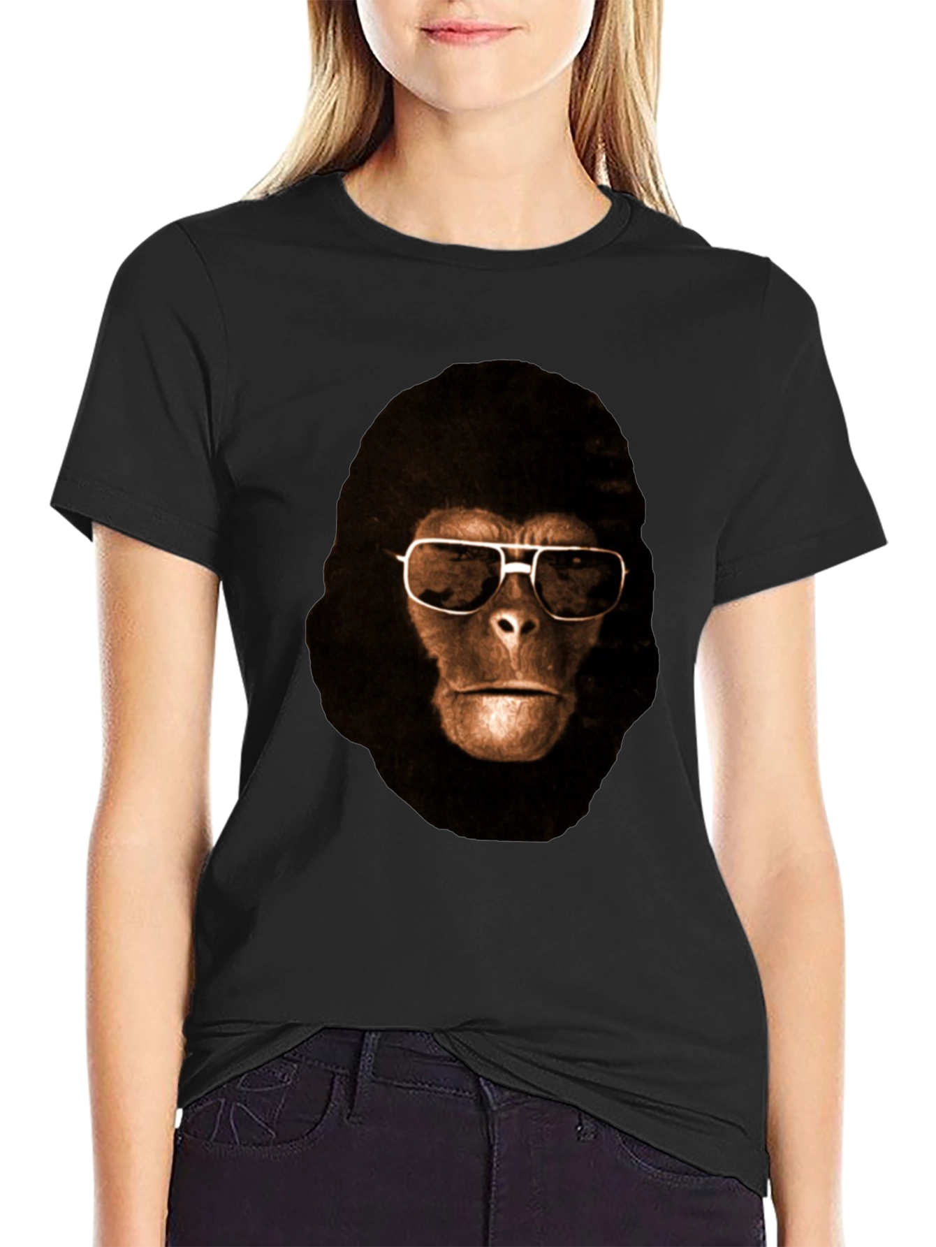 Cool Ape Graphic Tee - Black Cotton T-Shirt