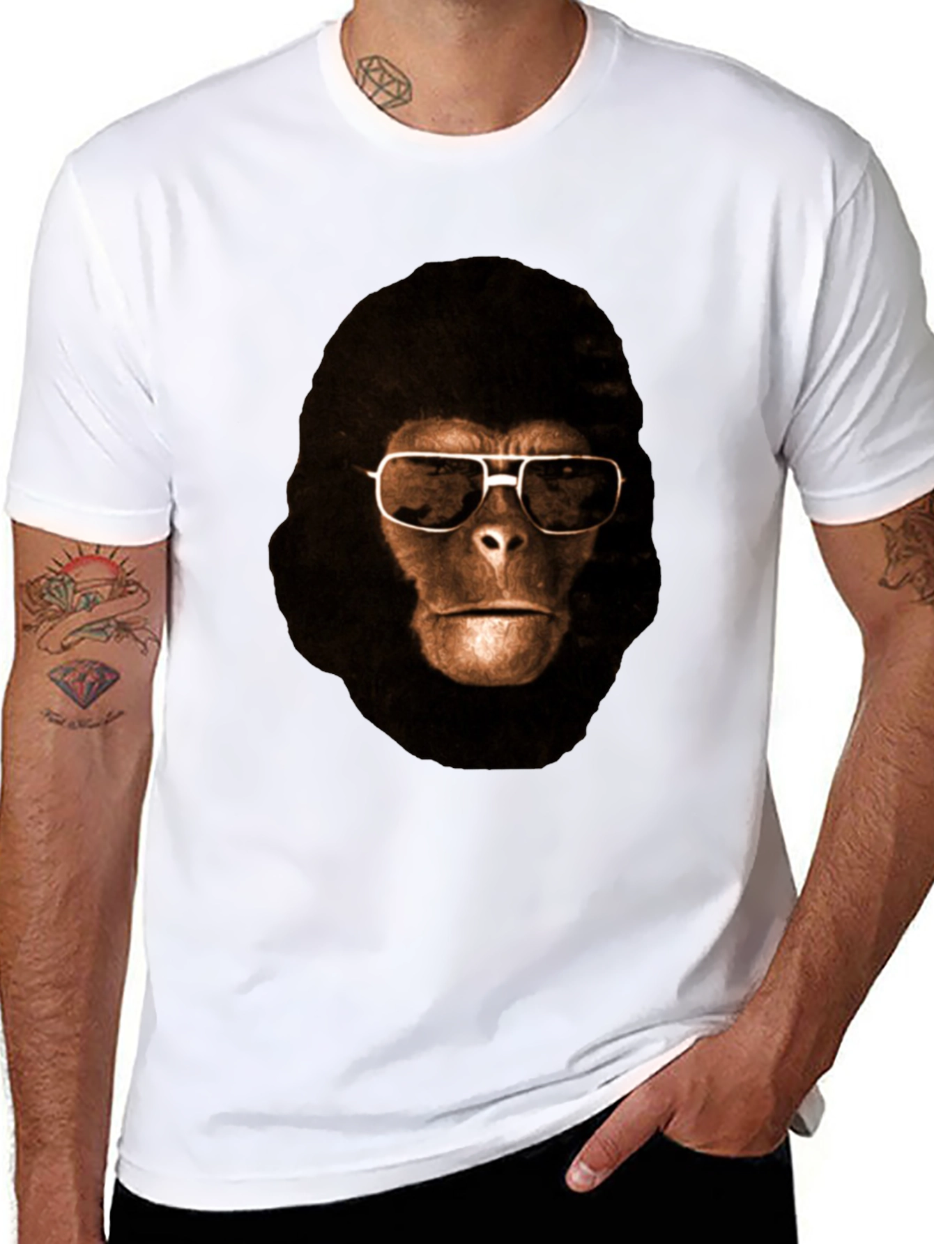 Cool Ape Graphic Tee - Black Cotton T-Shirt
