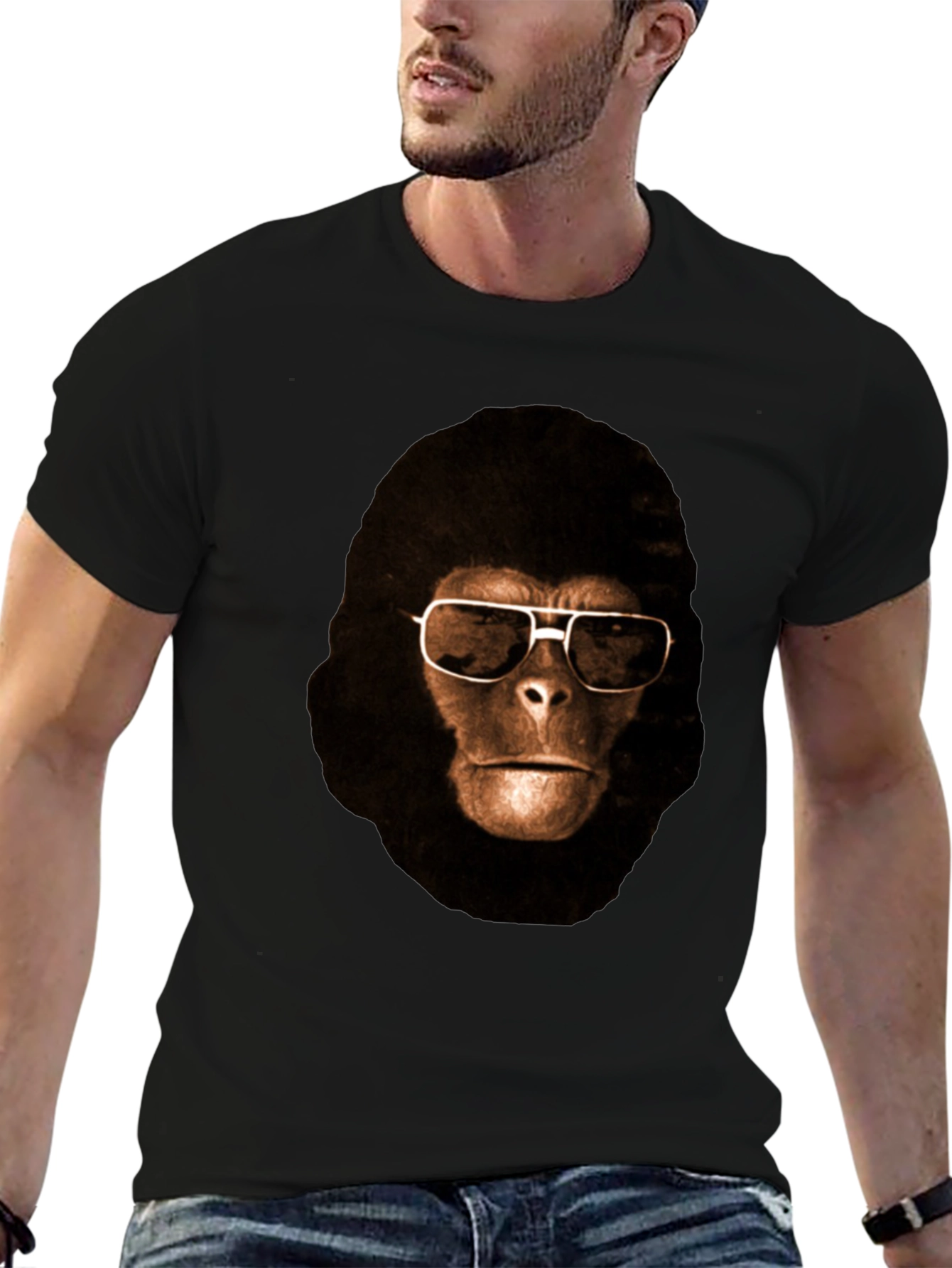 Cool Ape Graphic Tee - Black Cotton T-Shirt