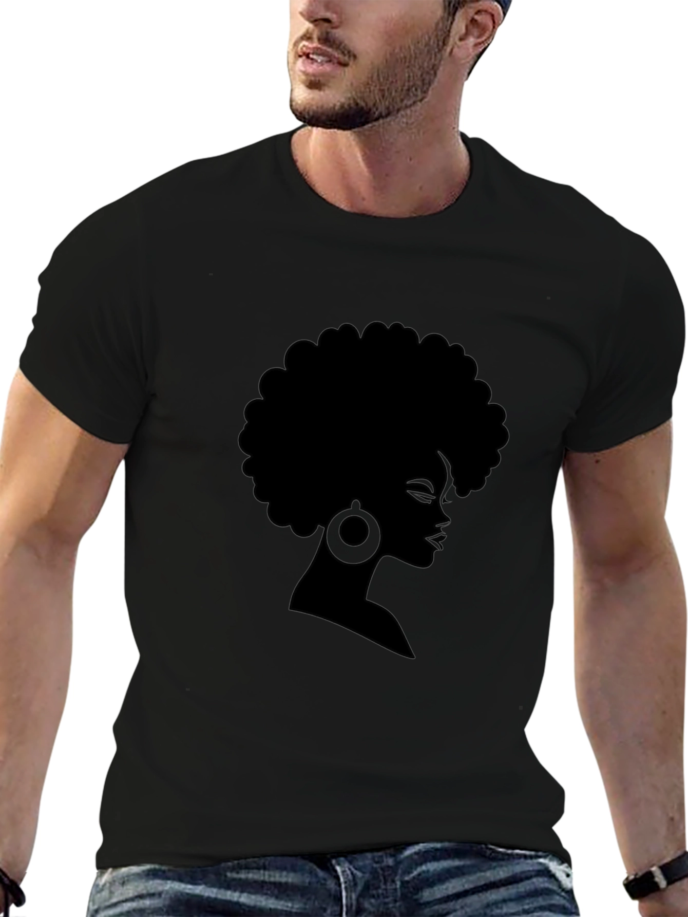 Black Afro Woman Silhouette T-Shirt