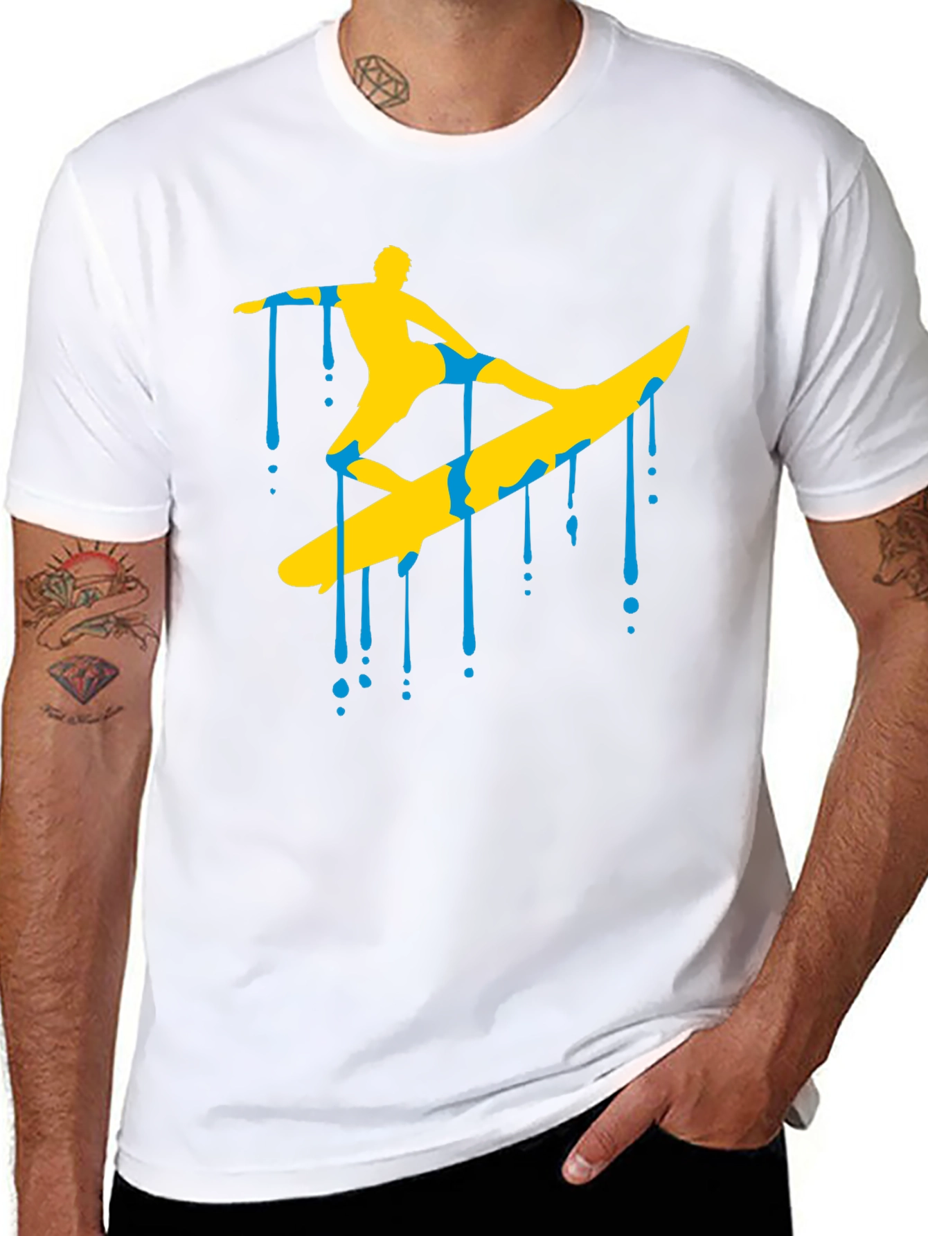 Surfing Silhouette Graphic T-Shirt