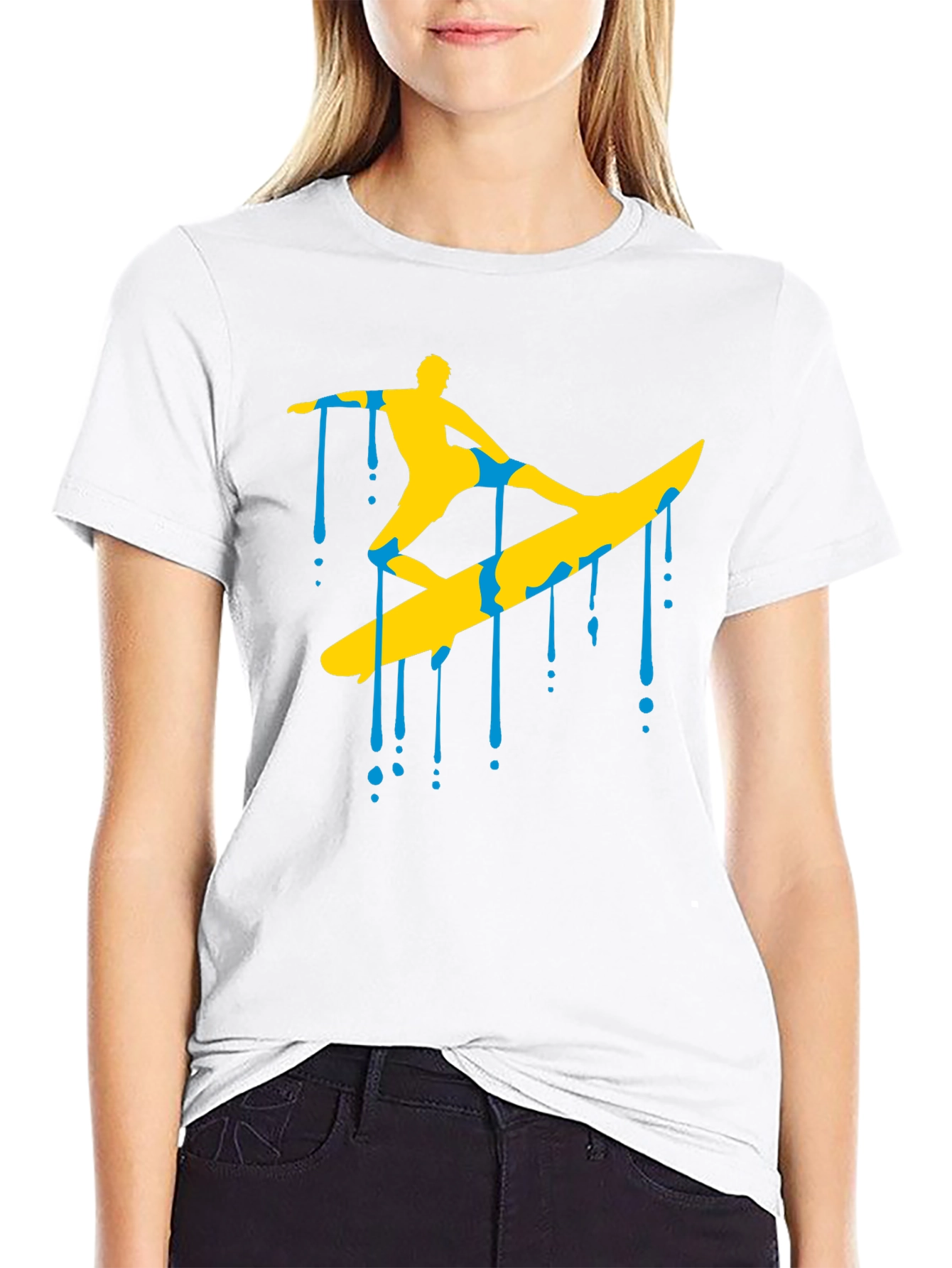 Surfing Silhouette Graphic T-Shirt