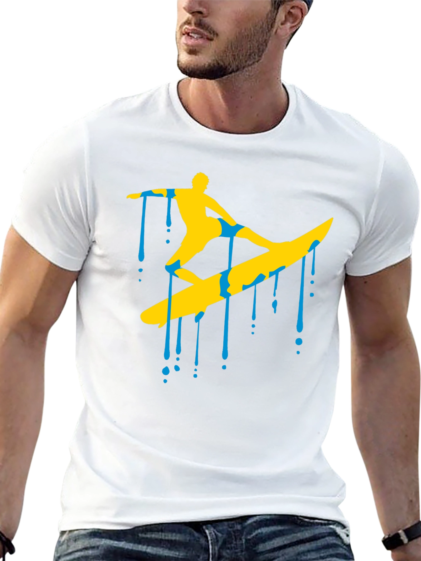 Surfing Silhouette Graphic T-Shirt