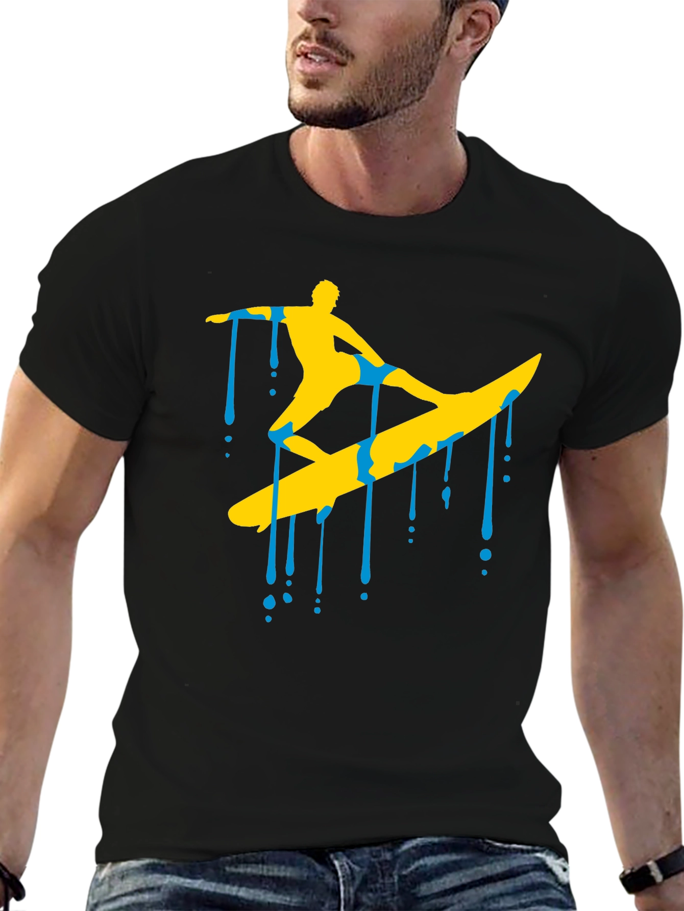 Surfing Silhouette Graphic T-Shirt