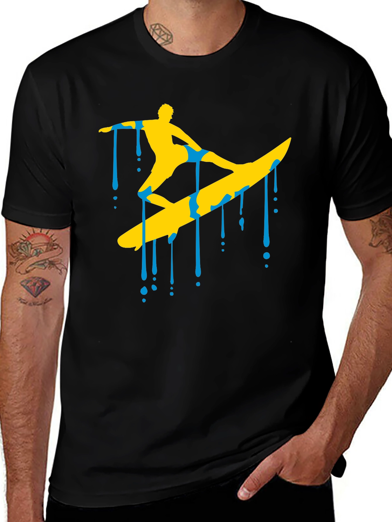 Surfing Silhouette Graphic T-Shirt