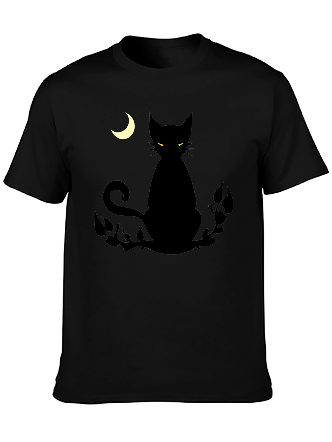 Black Cat Moon Graphic T-Shirt