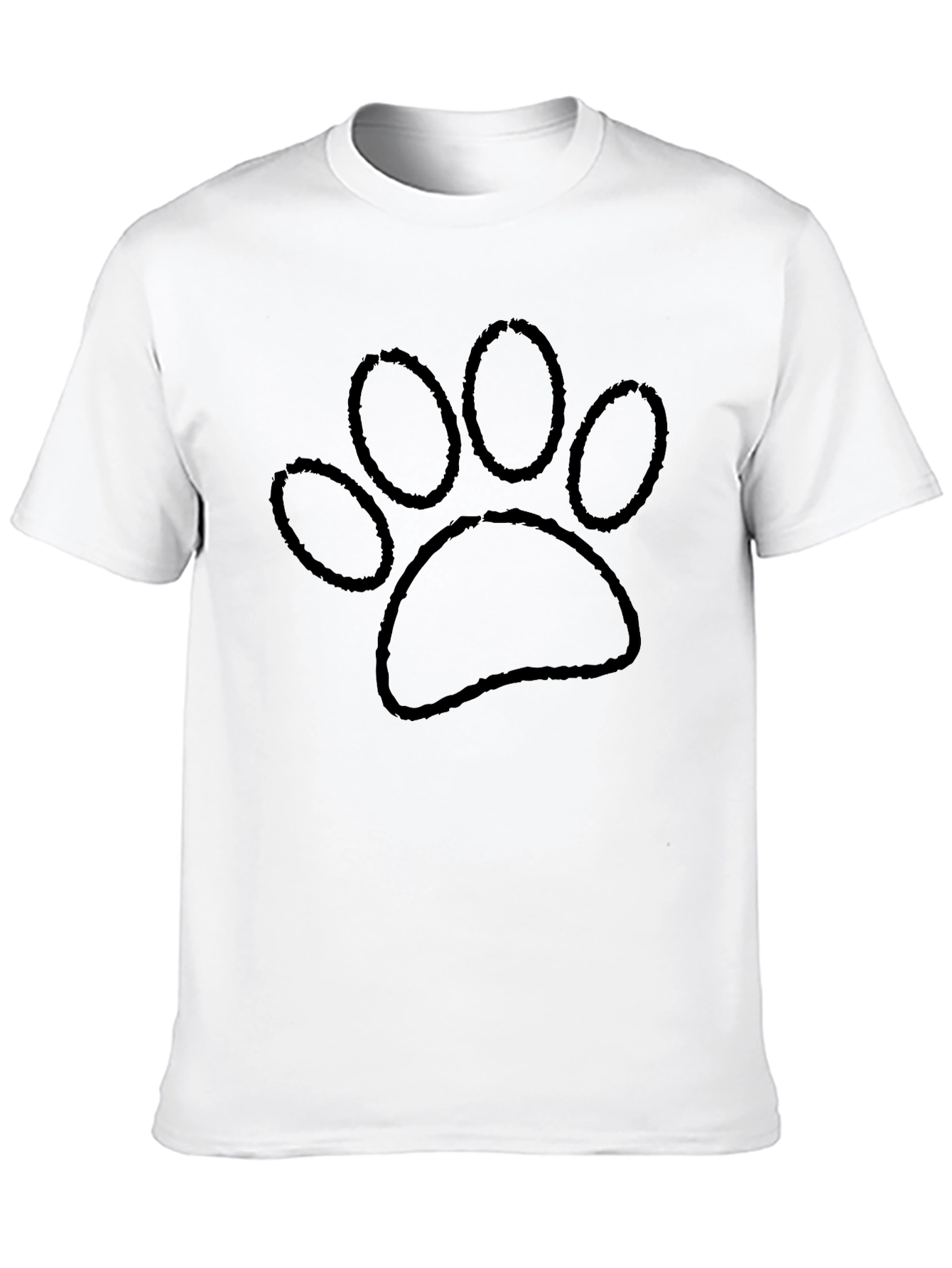 Black T-Shirt with Distressed Paw Print
