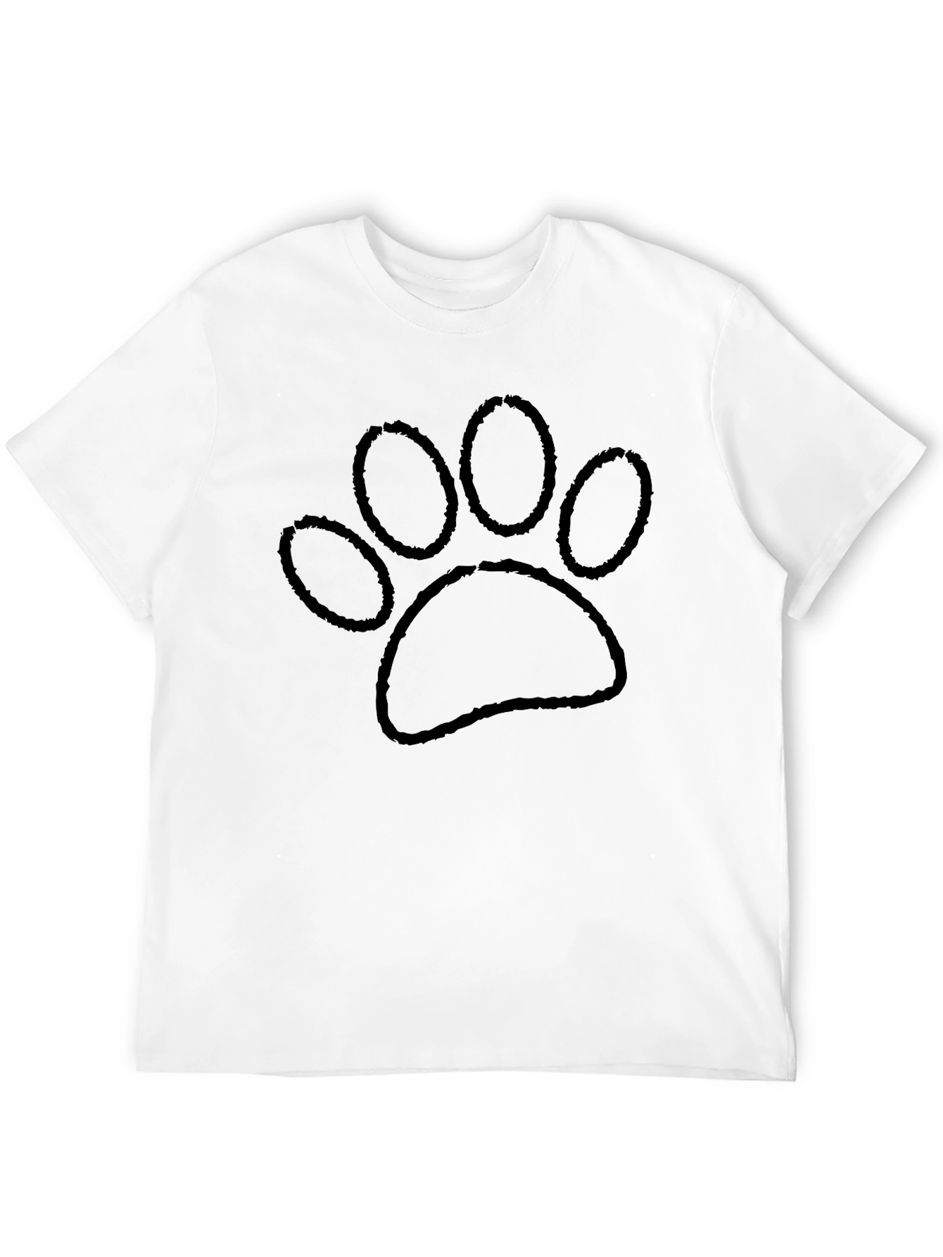 Black T-Shirt with Distressed Paw Print