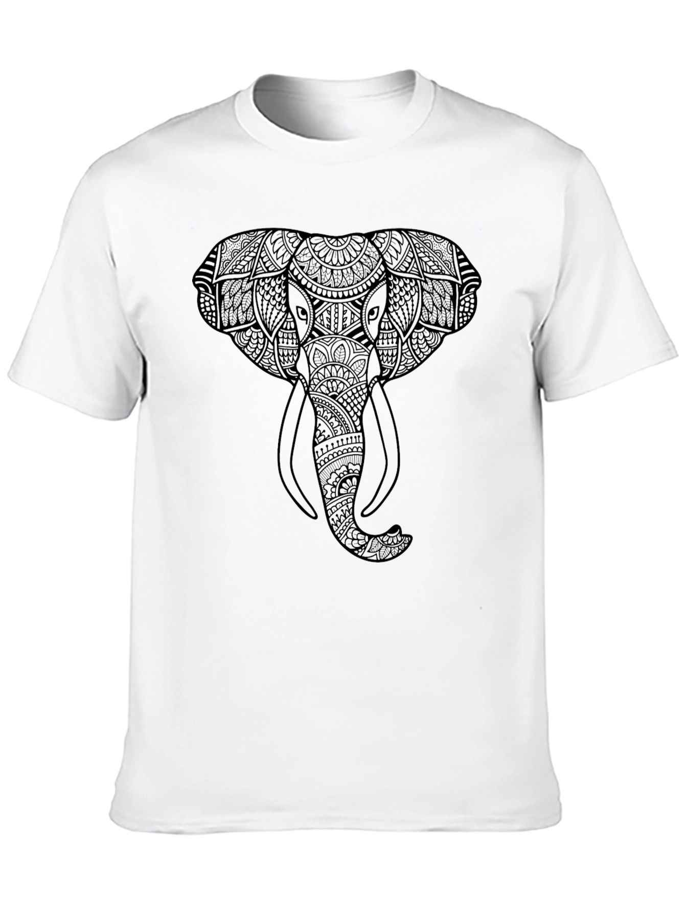 Elephant Mandala T-Shirt - Artistic Black Tee