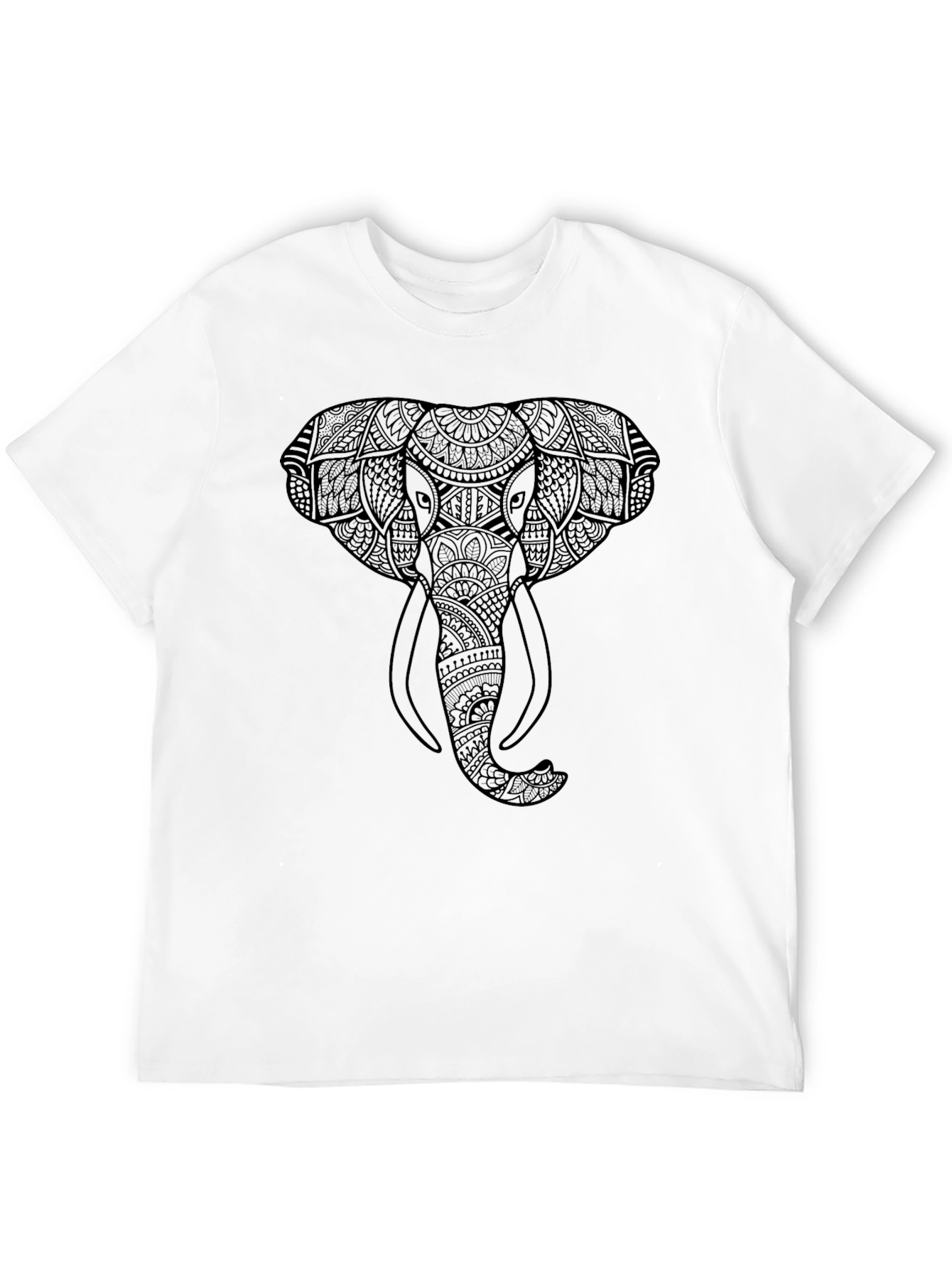 Elephant Mandala T-Shirt - Artistic Black Tee