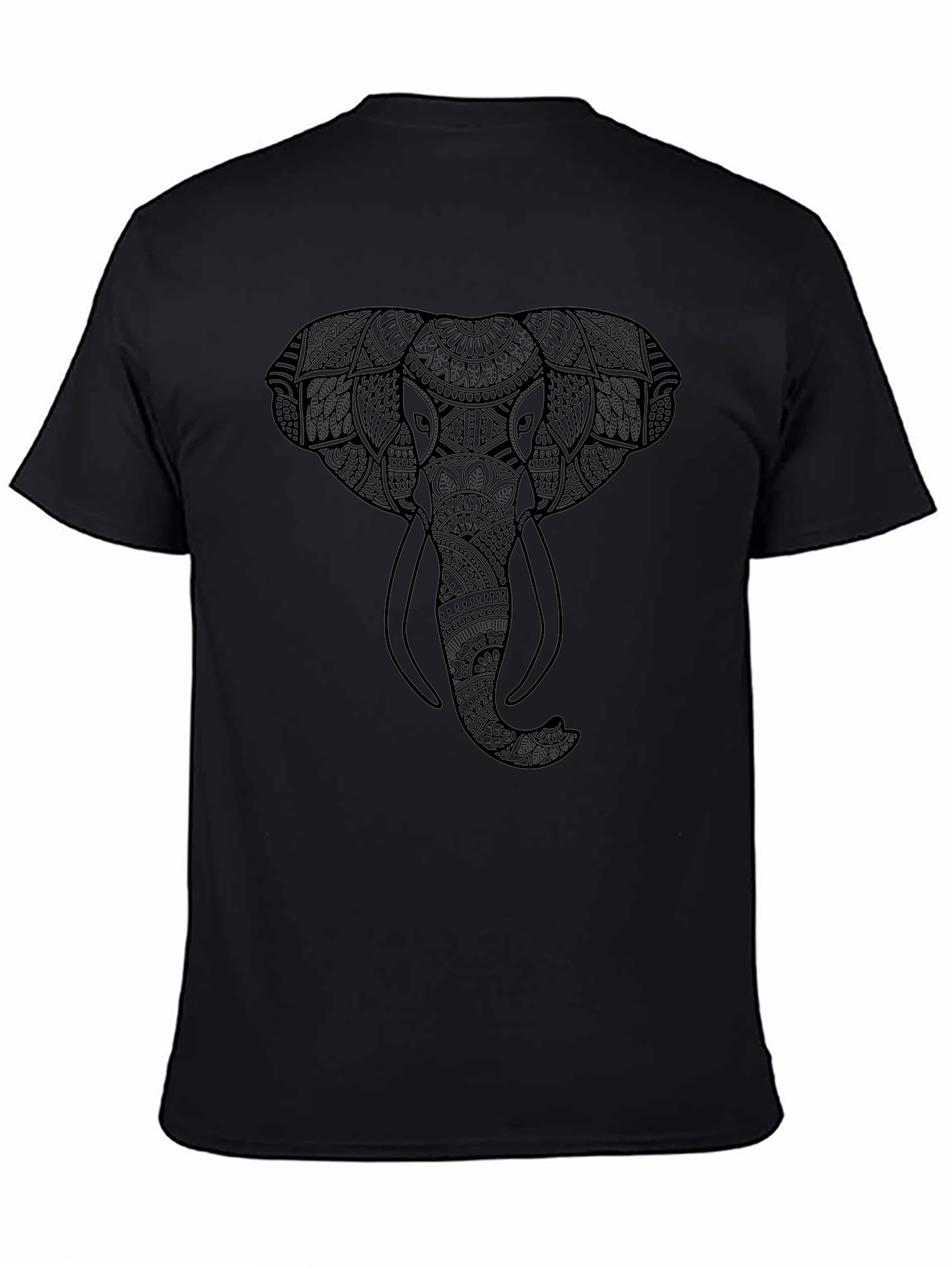 Elephant Mandala T-Shirt - Artistic Black Tee